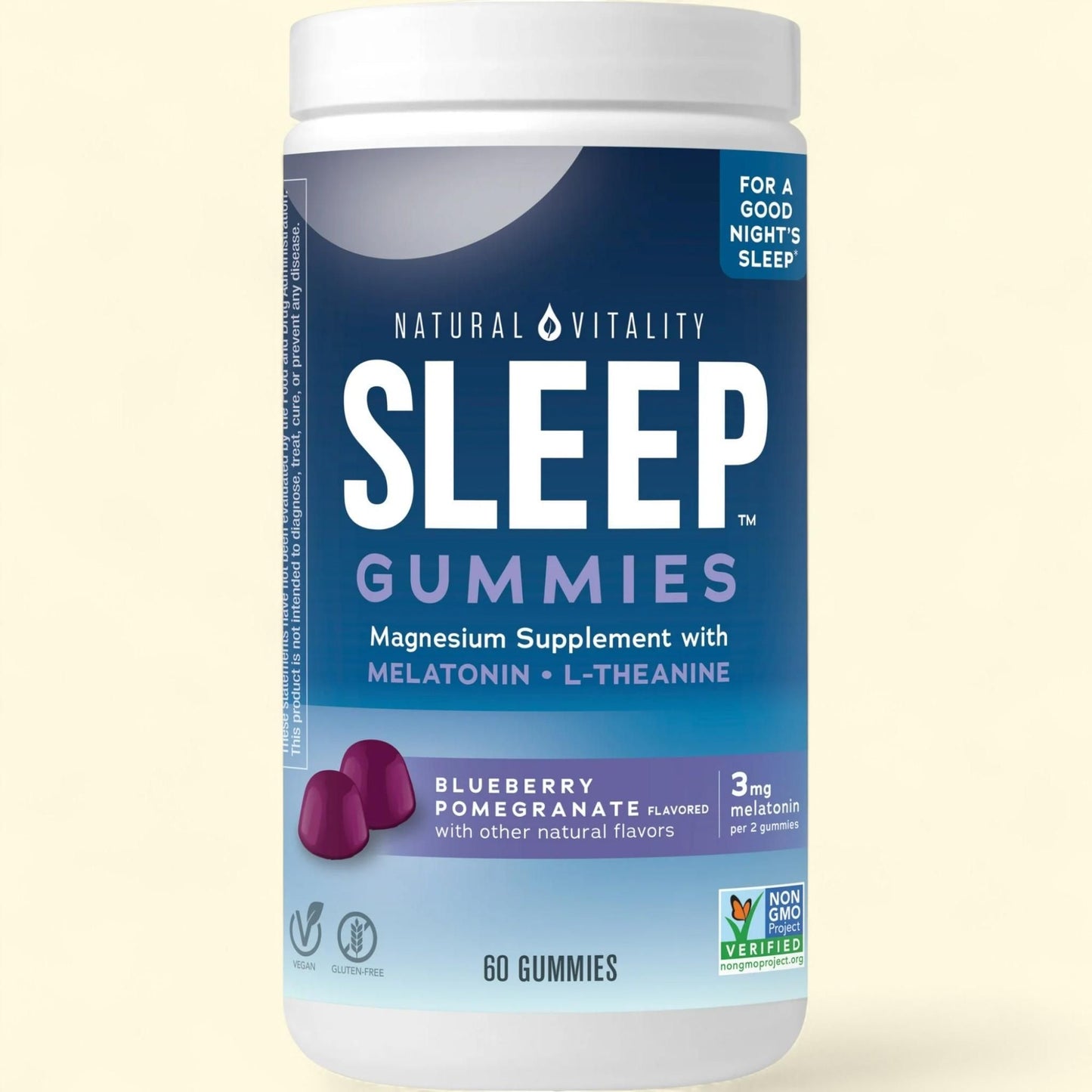 Natural Vitality SLEEP Magnesium Supplement Gummies, 60 Count