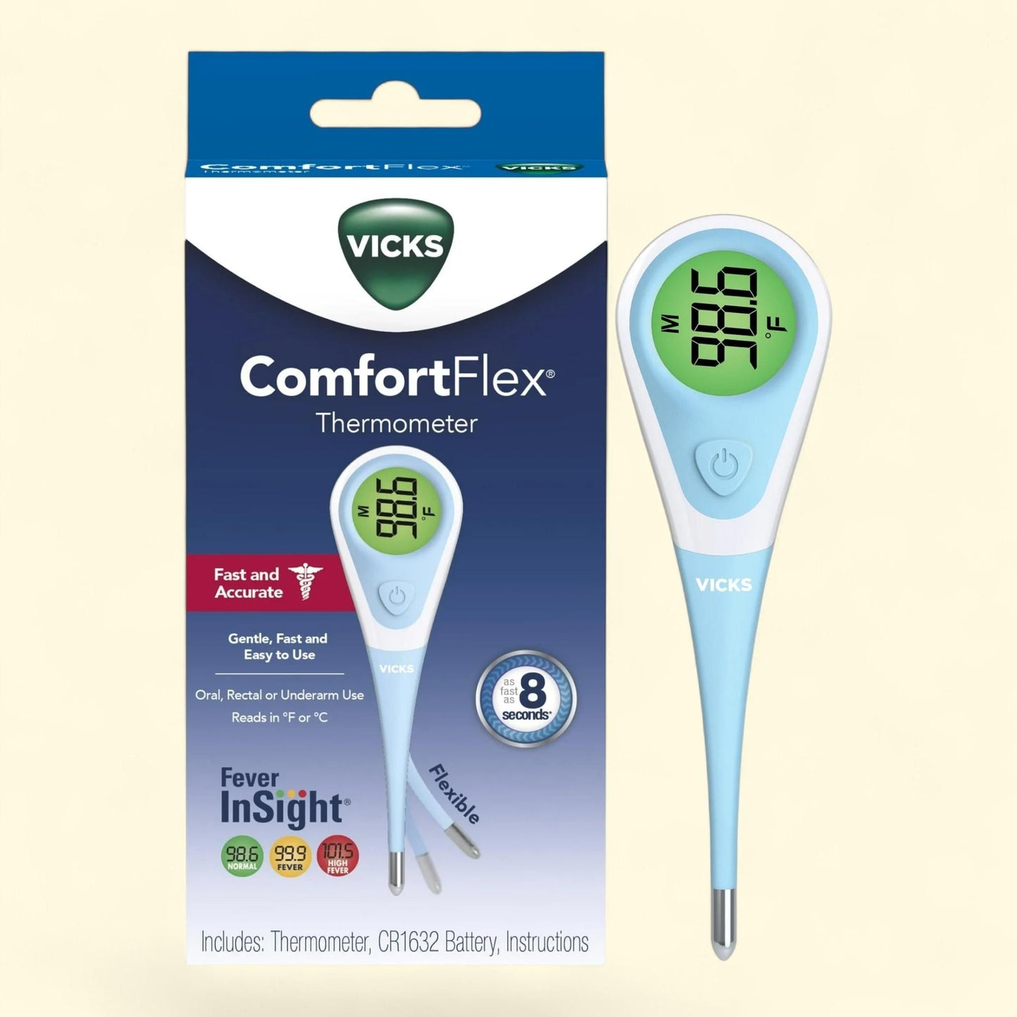 Vicks Comfort Flex Digital Thermometer, All Ages, V966US
