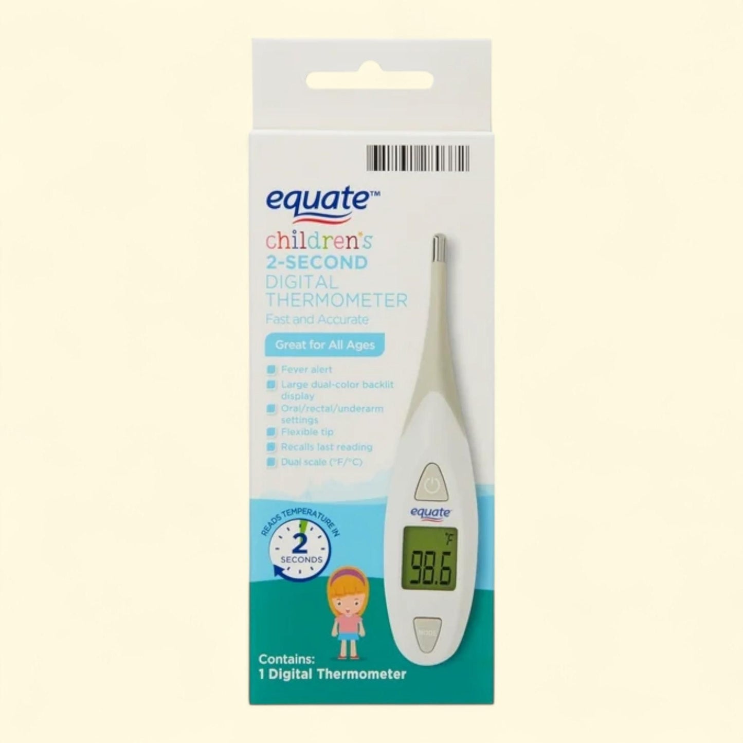 Equate Children's Digital Thermometer, 2-Second