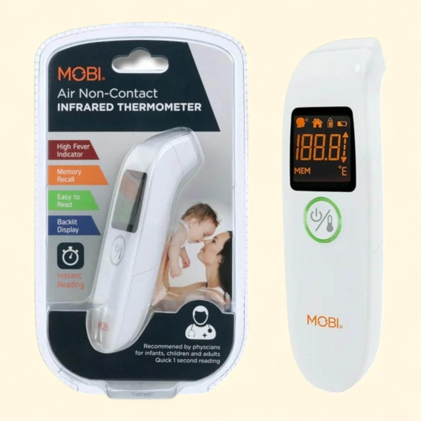 MOBI Air Forehead Thermometer, Size Not Specified