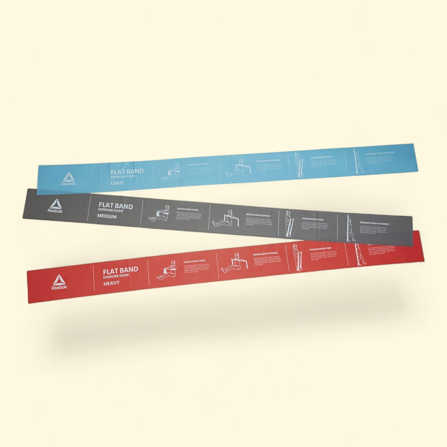 Reebok Delta Flat Band 3Pack, Light, Medium And Heavy