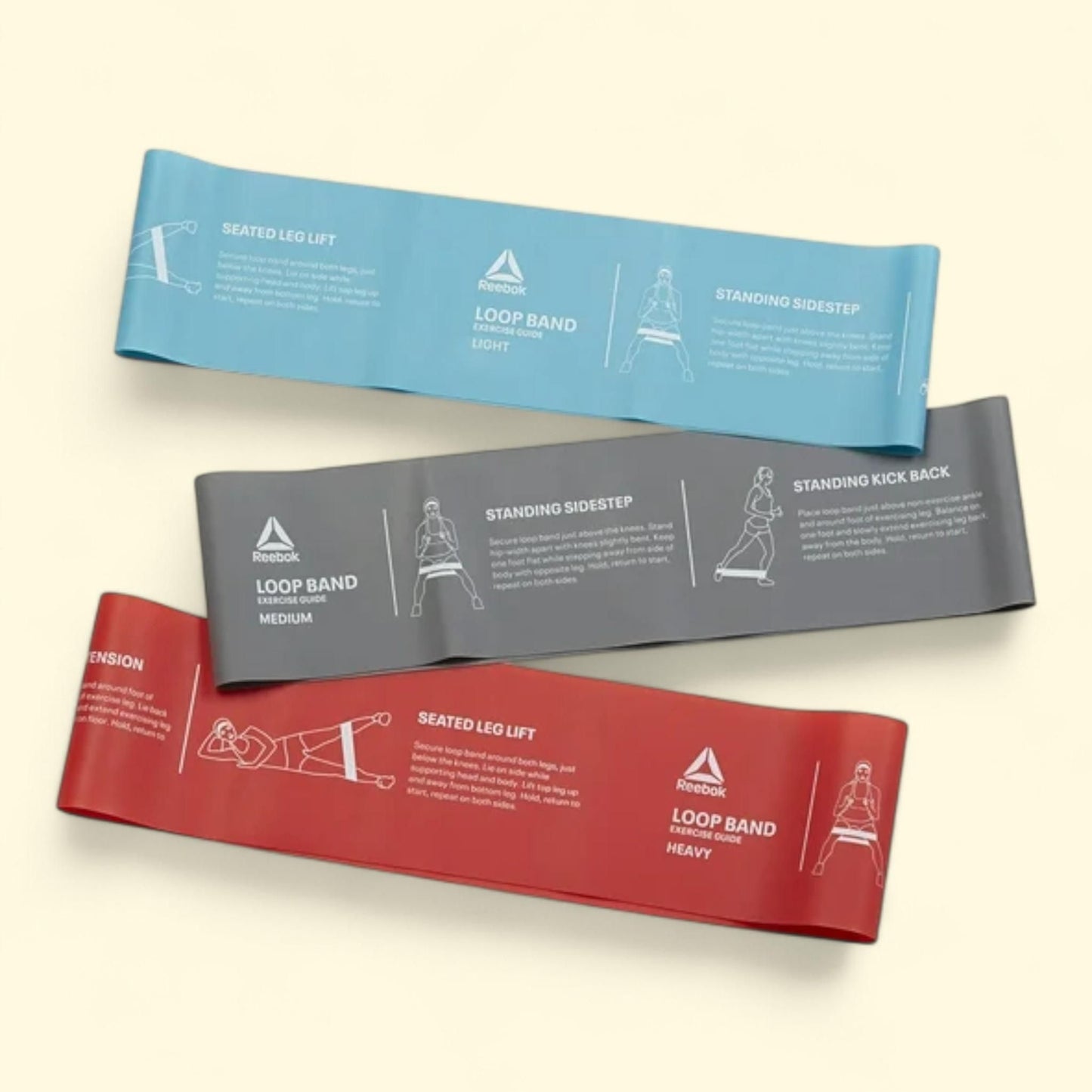 Reebok Delta Loop Band 3 Pack, Light, Medium And Heavy