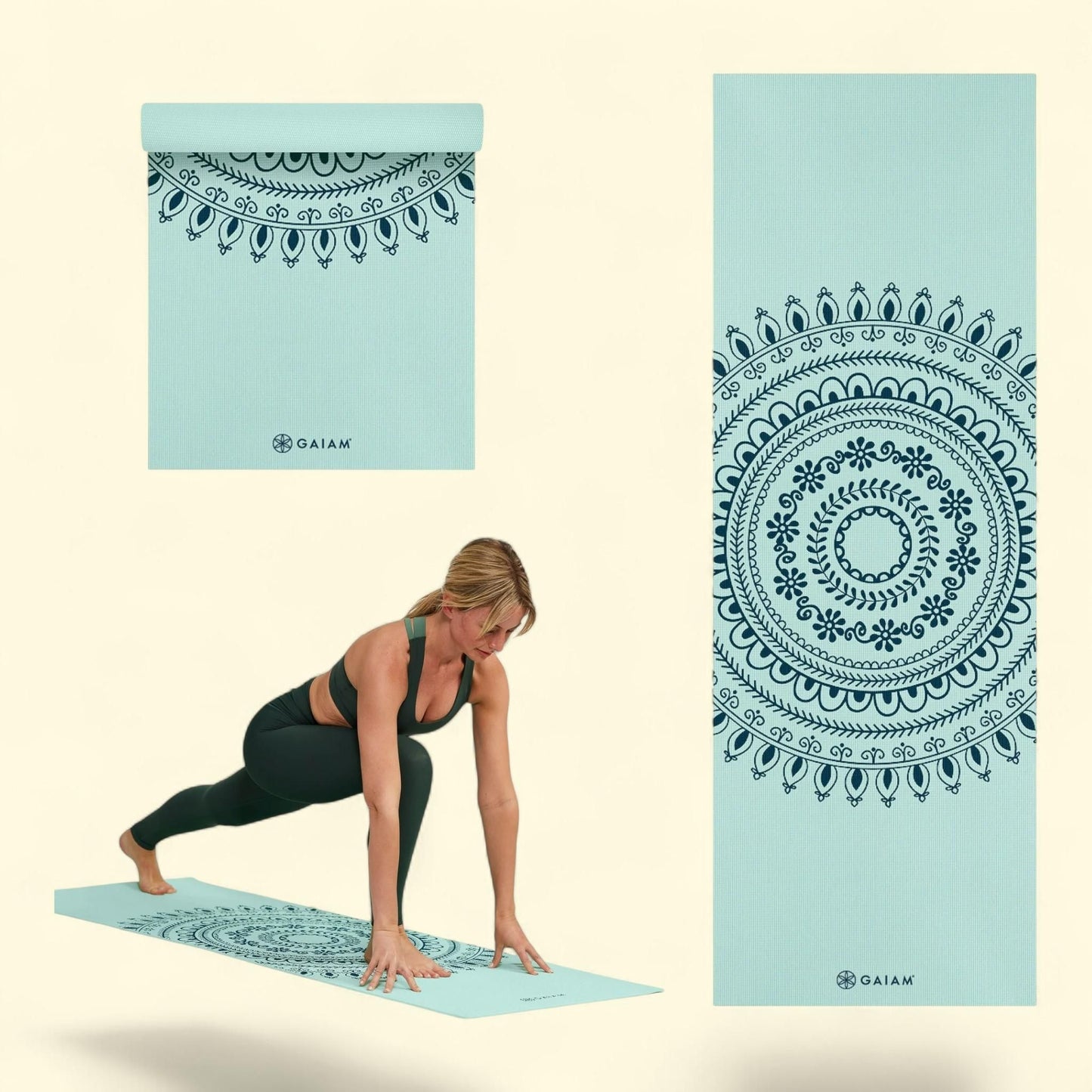 Gaiam Yoga Mat, Mint Marrakesh, Non-Slip, 5mm, 1 Mat — authentic US product shipped worldwide by Treatspree