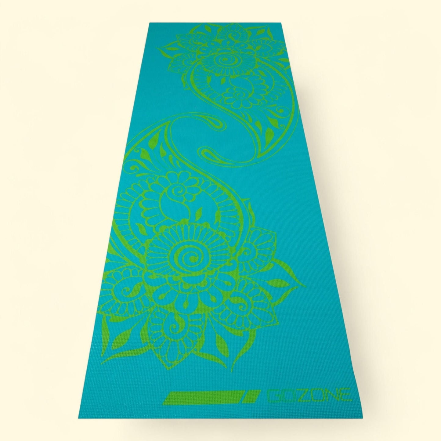 GoZone Yoga Mat, 4mm, Amulet Paisley Print Design, Teal