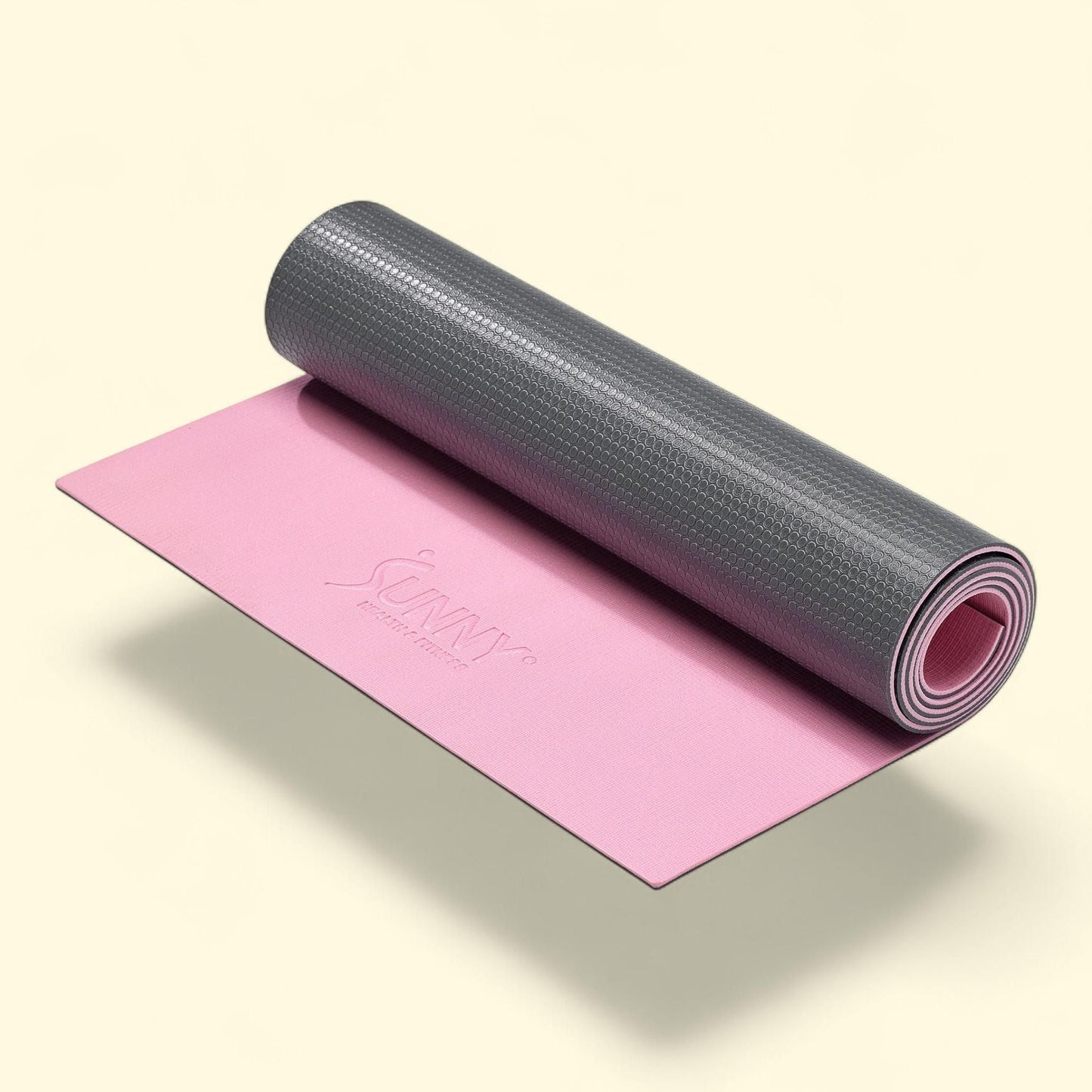 Sunny Health & Fitness Exercise Yoga Mat, Dual Color, Pink - SF-EM02-PK