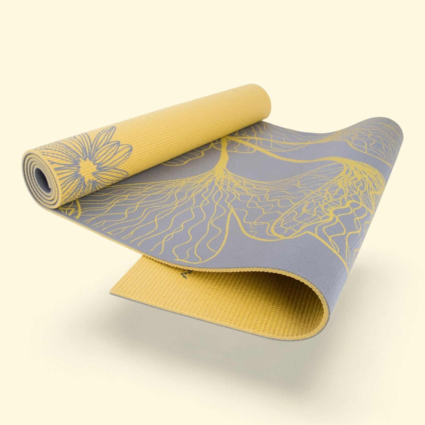 CAP Yoga Reversible Yoga Mat, 5mm, Dahlia and Ginkgo