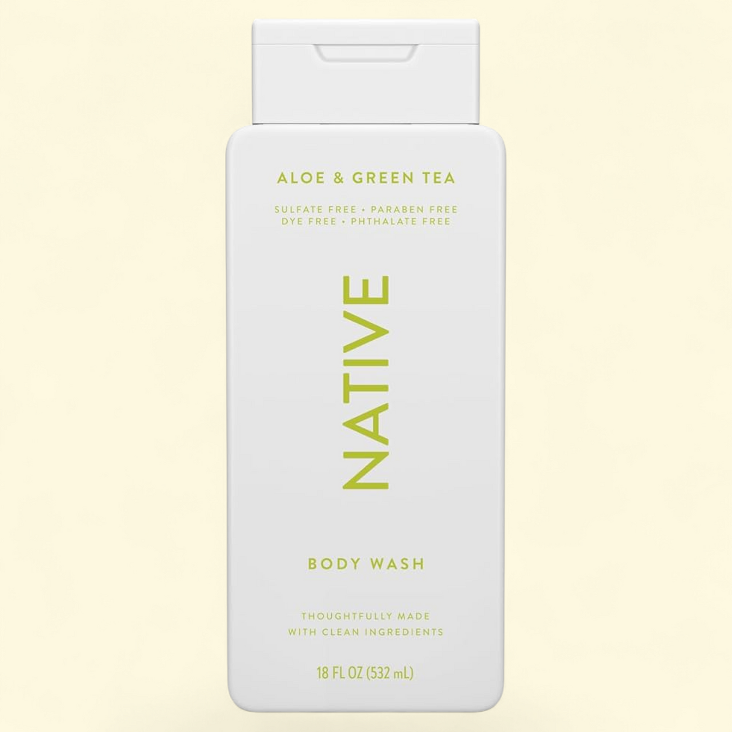 Native Body Wash, Aloe & Green Tea, 18 oz