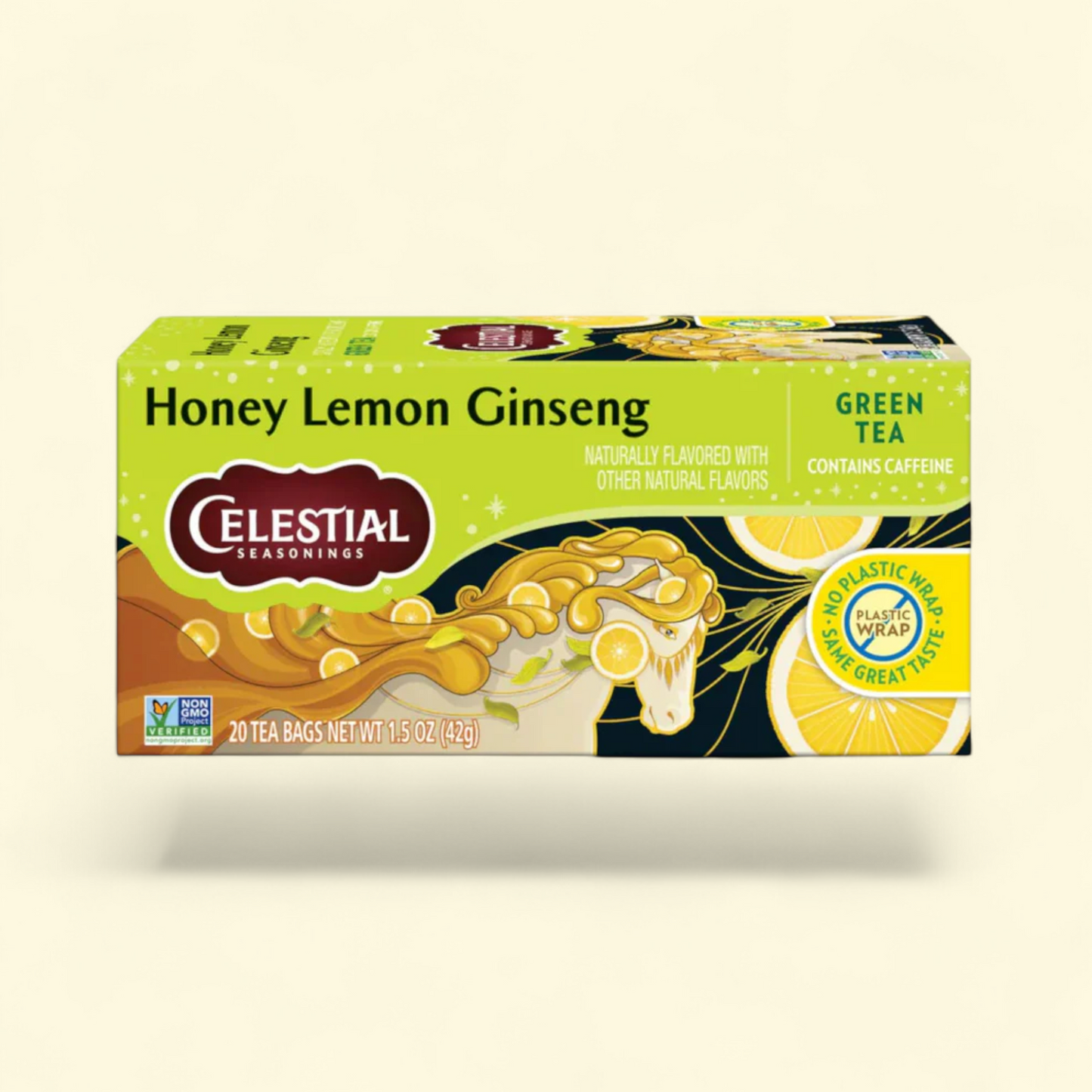 Celestial Seasonings Honey Lemon Ginseng Green Tea, Caffeinated, Size