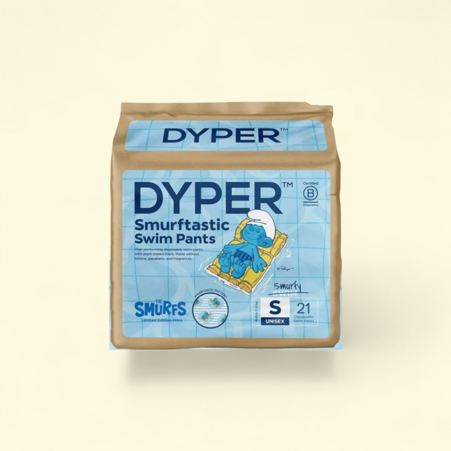 DYPER Swim Pants, Smurftastic, Size S, 21 Count