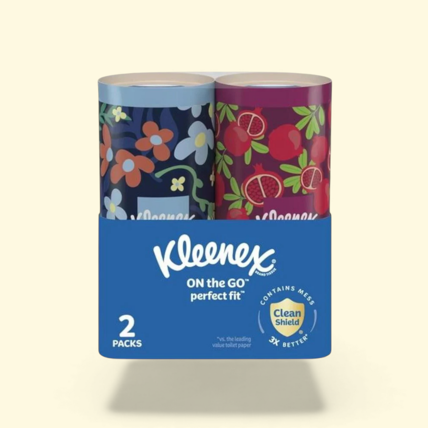 Kleenex Perfect Fit Facial Tissues, 2 Canister Boxes, 50 Tissues per Box, 2-Ply