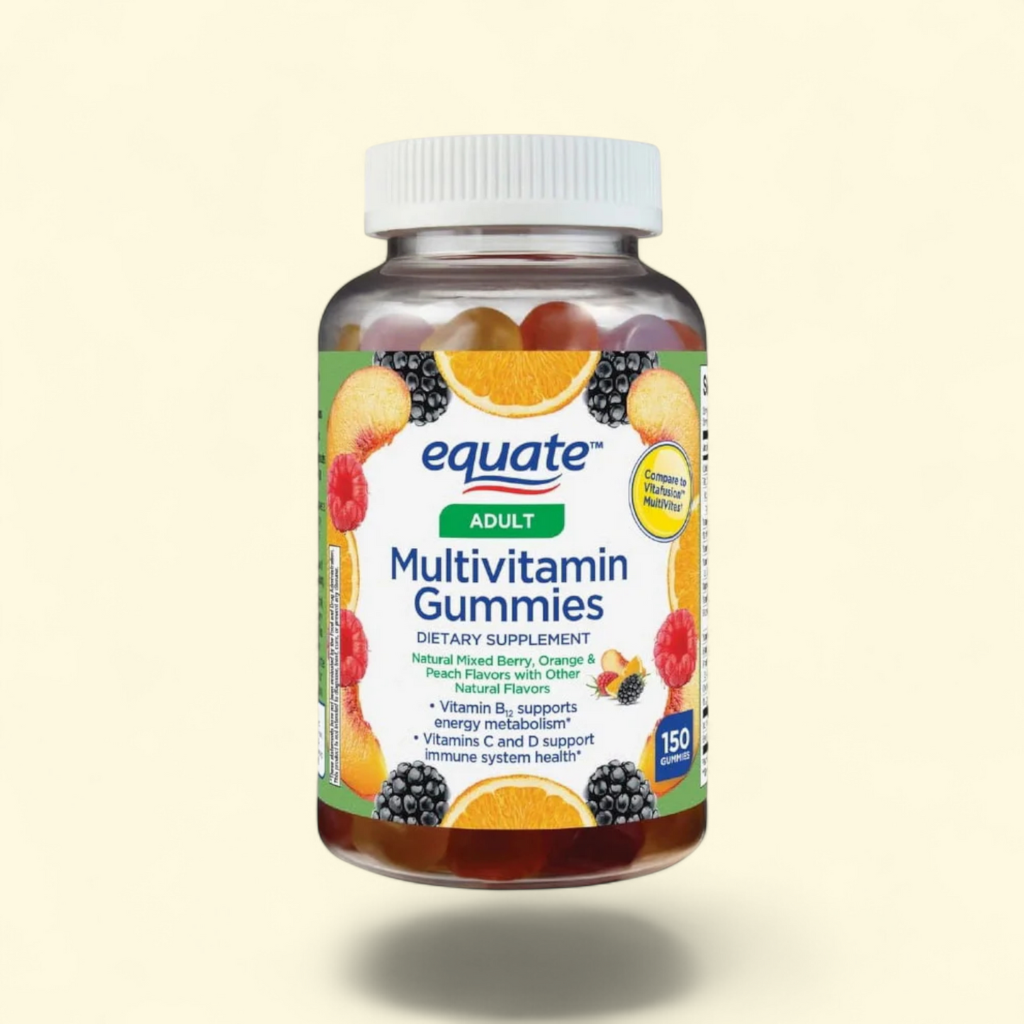 Equate Multivitamin Gummies, Mixed Berry Orange and Peach, 150 Count