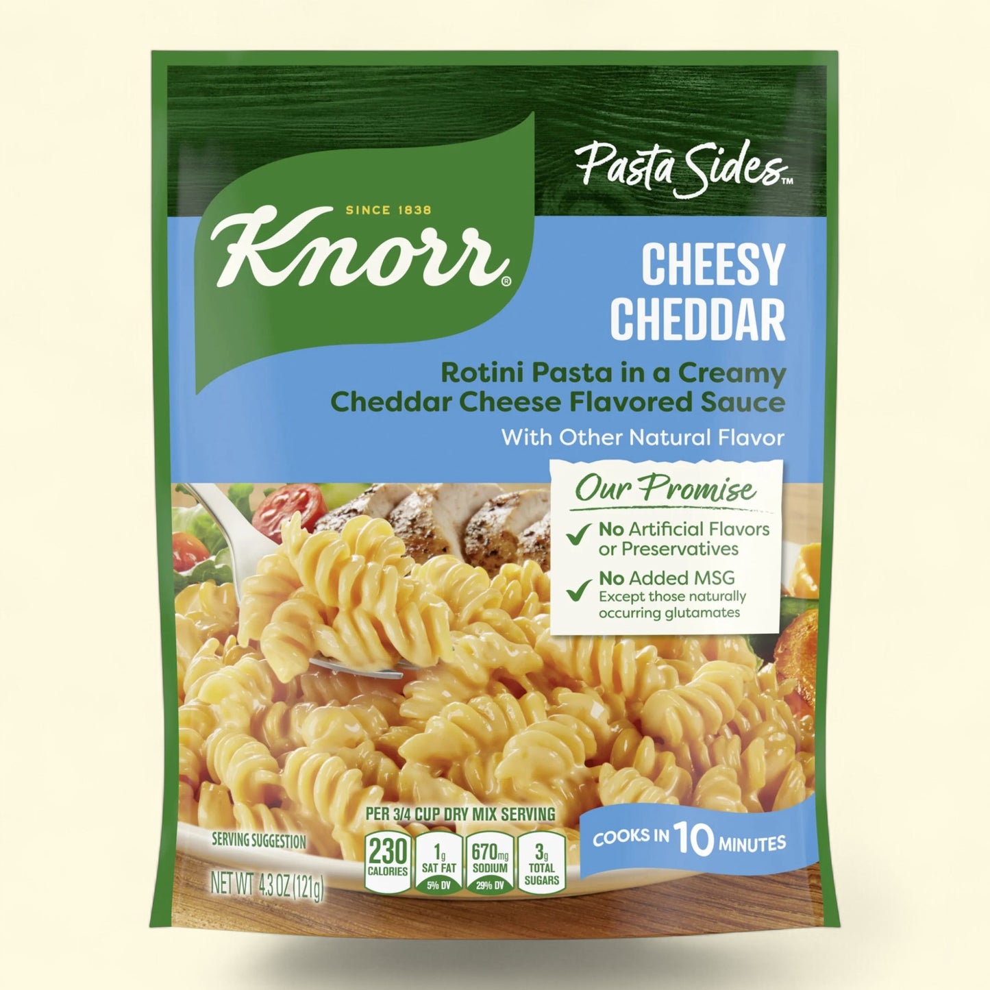 Knorr Cheesy Cheddar Rotini Pasta Sides, 4.3 oz