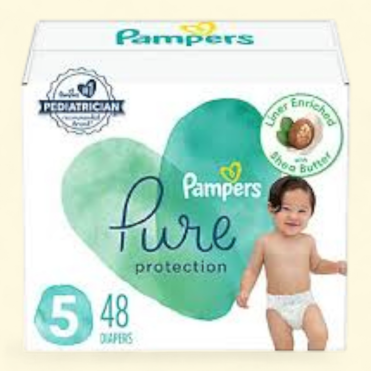 Pampers Pure Baby Diapers Size 5, 48 Count