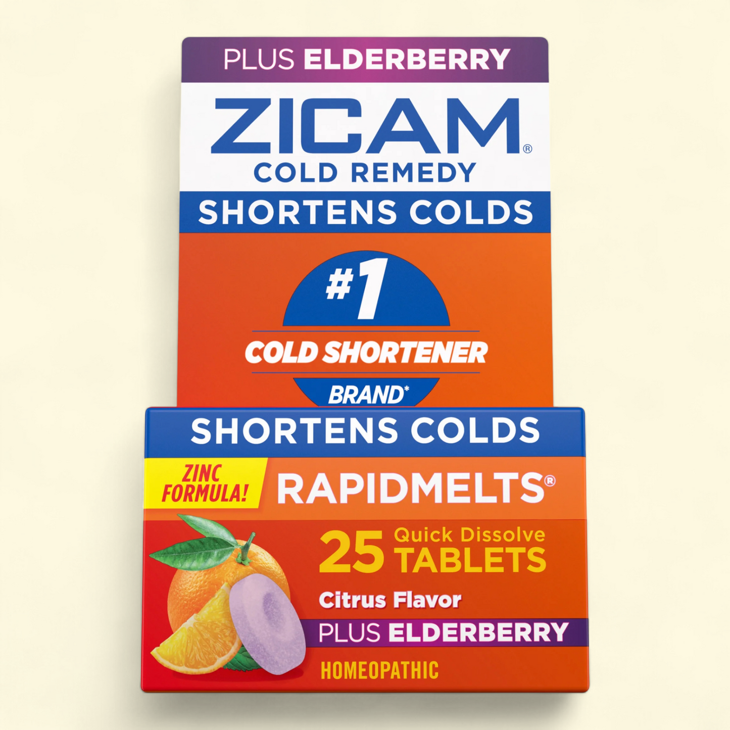 Zicam Cold Remedy Zinc RapidMelts, Elderberry Citrus, 25 Count