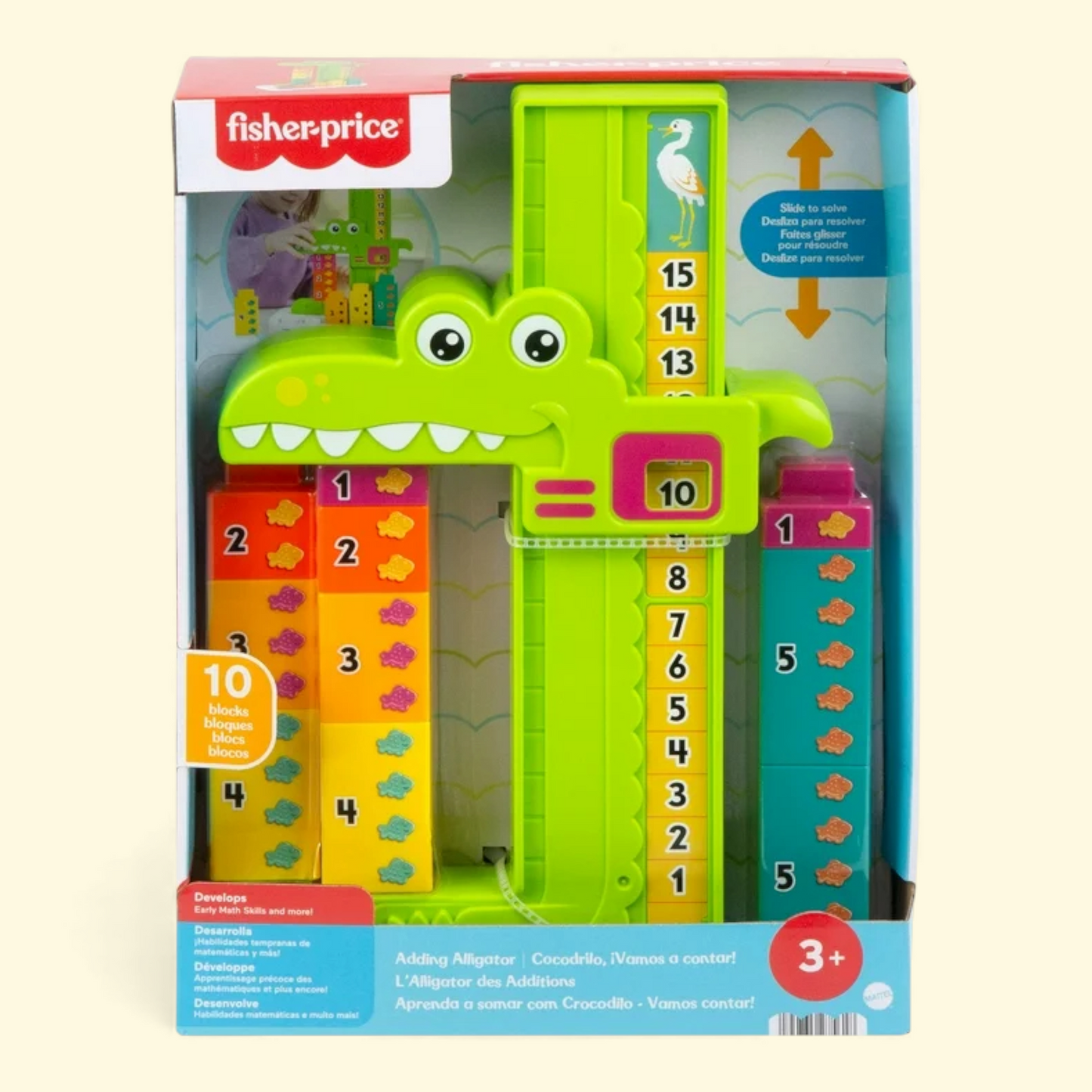 Fisher-Price Alligator Educational Toy, 10 Stacking Blocks, 1 count