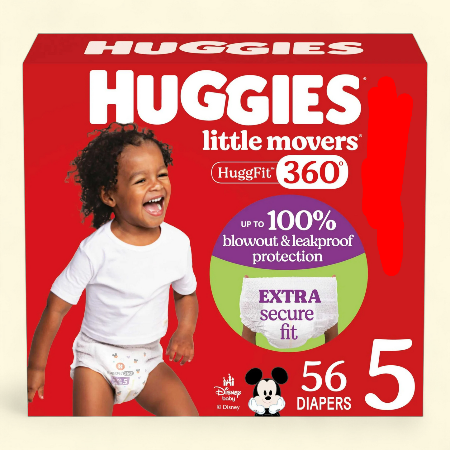 Huggies Little Movers Baby Diapers, Size 5 (27+ lbs), 56 Ct