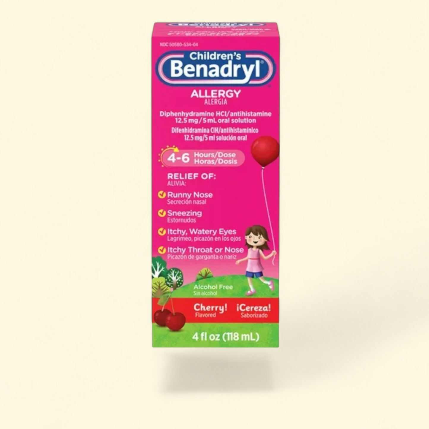 Benadryl Children's Allergy Relief Liquid, Cherry Flavor, 4 fl. oz