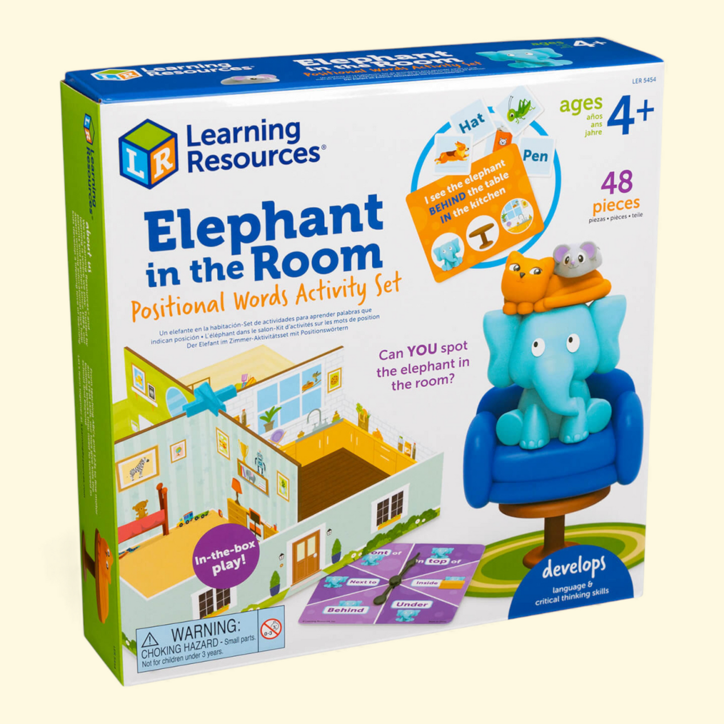 Learning Resources Elephant in The Room Positional Word Activity Set, Ages 4+, Educational Games, 1 count