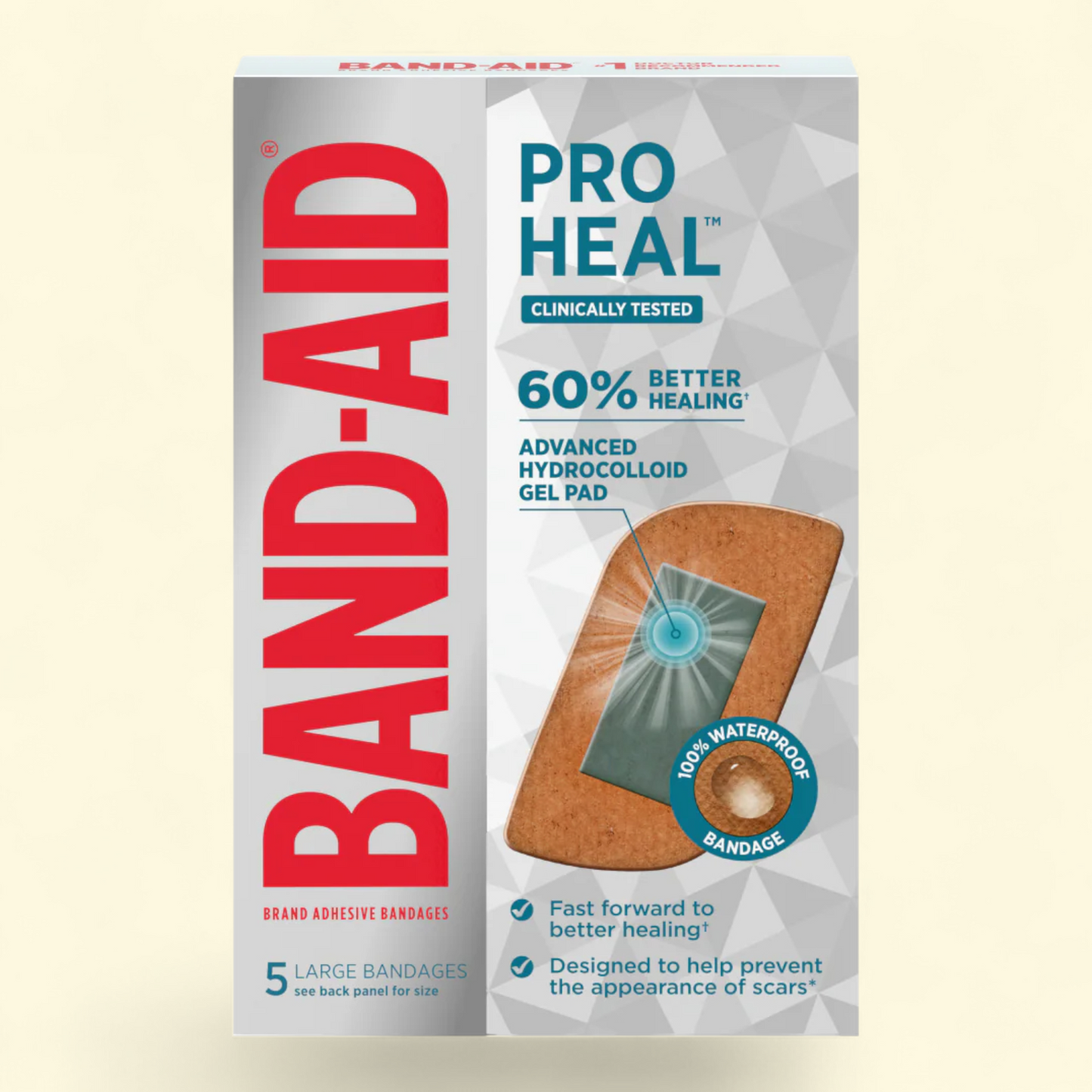 BAND-AID Extra Large Pro Heal Bandages + Hydrocolloid Pads, 5 Count
