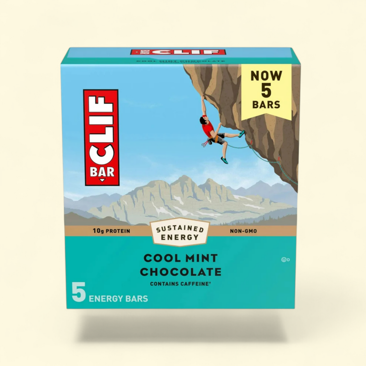 Clif Bar Cool Mint Chocolate with Caffeine Energy Bars, 5ct