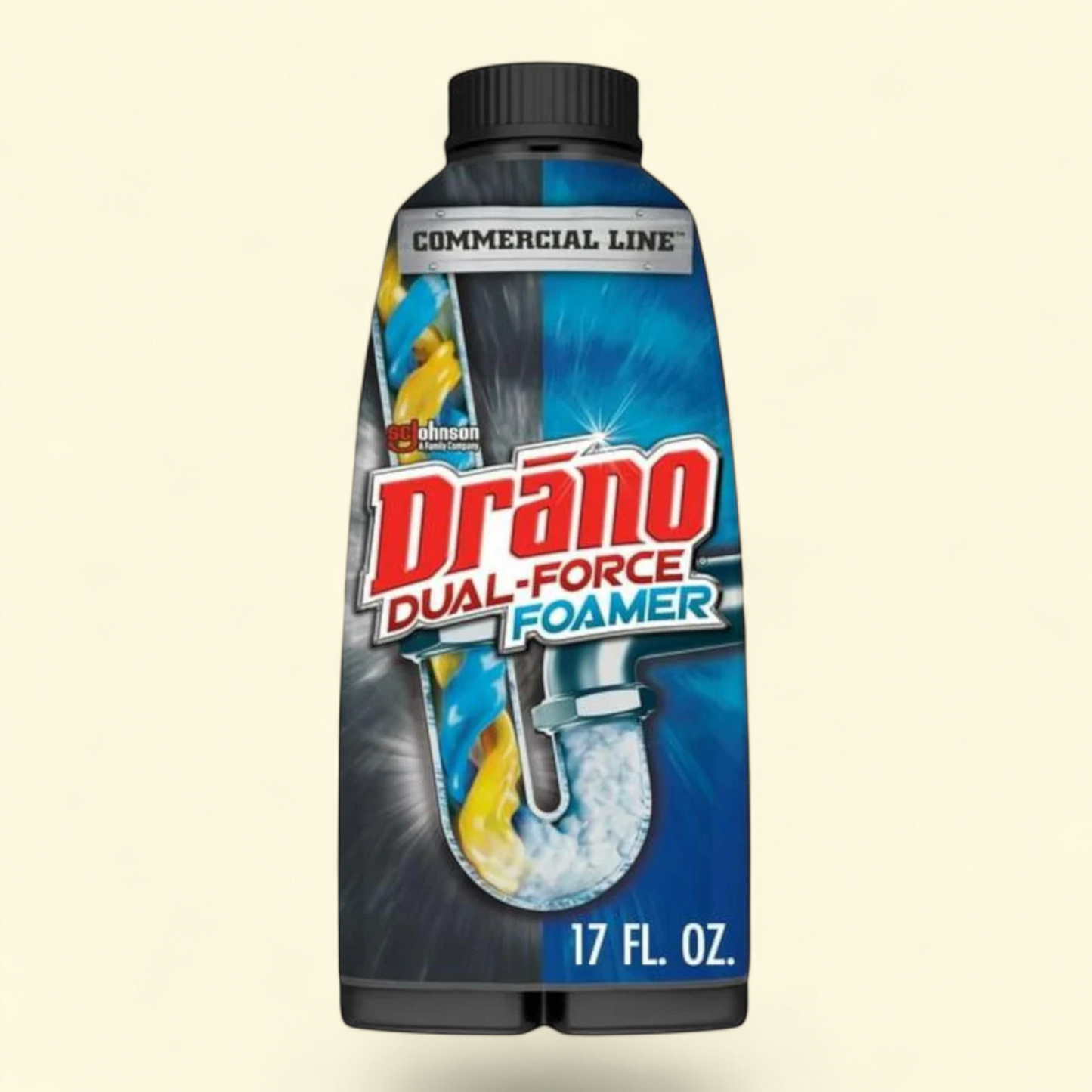 Drano Dual-Force Foamer, Hair and Drain Clog Remover, 17 fl oz