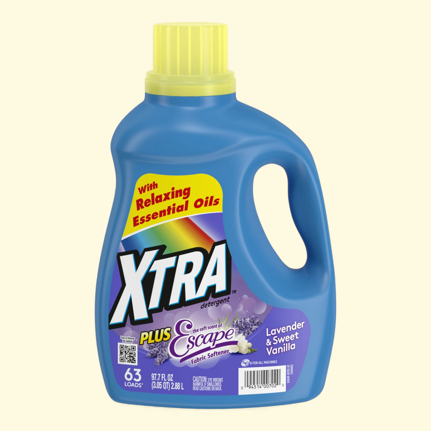 Xtra Plus Liquid Laundry Detergent, Lavender & Sweet Vanilla, 97.7 fl oz