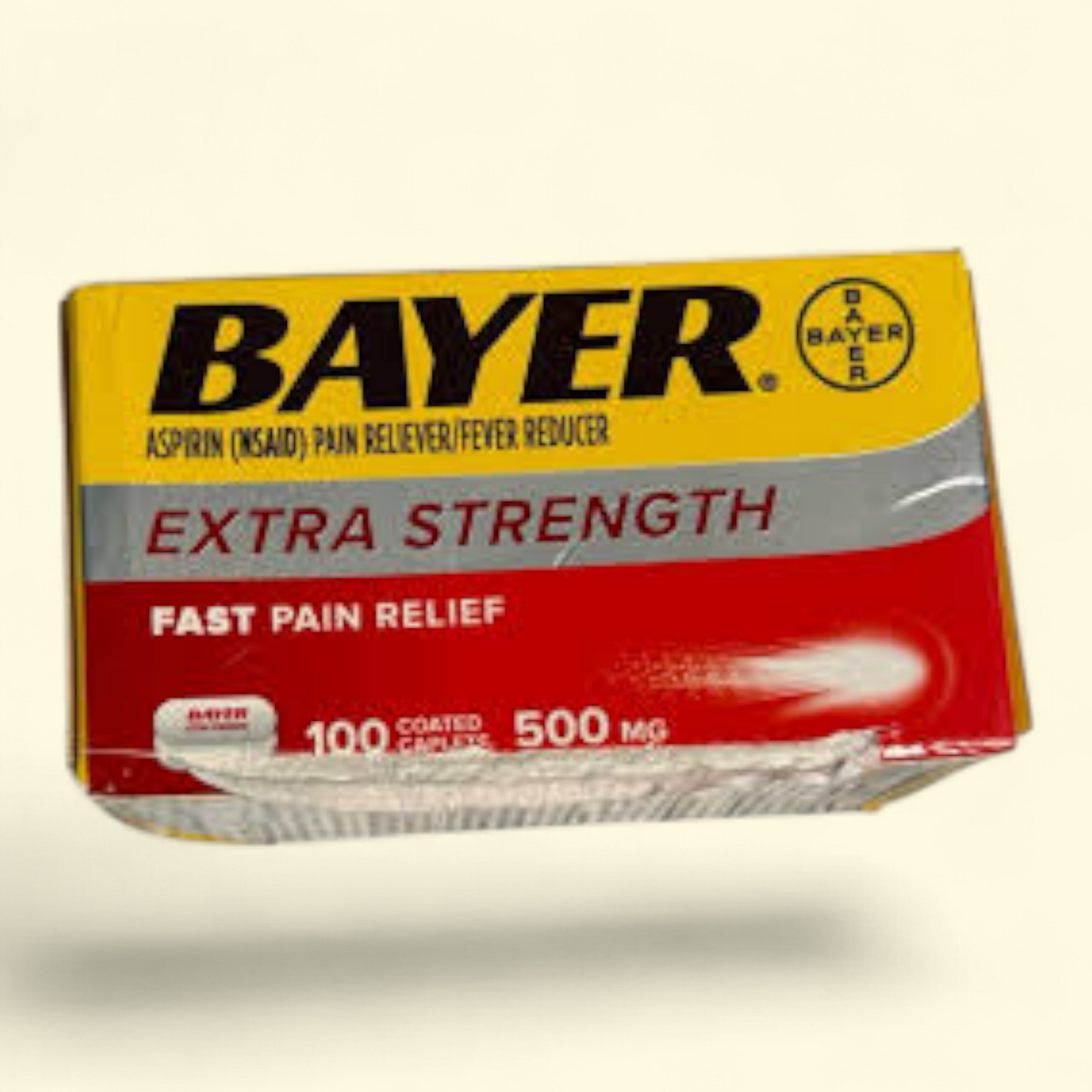 Bayer Aspirin Extra Strength Pain Reliever, 500mg Coated Tablets, 100 Ct
