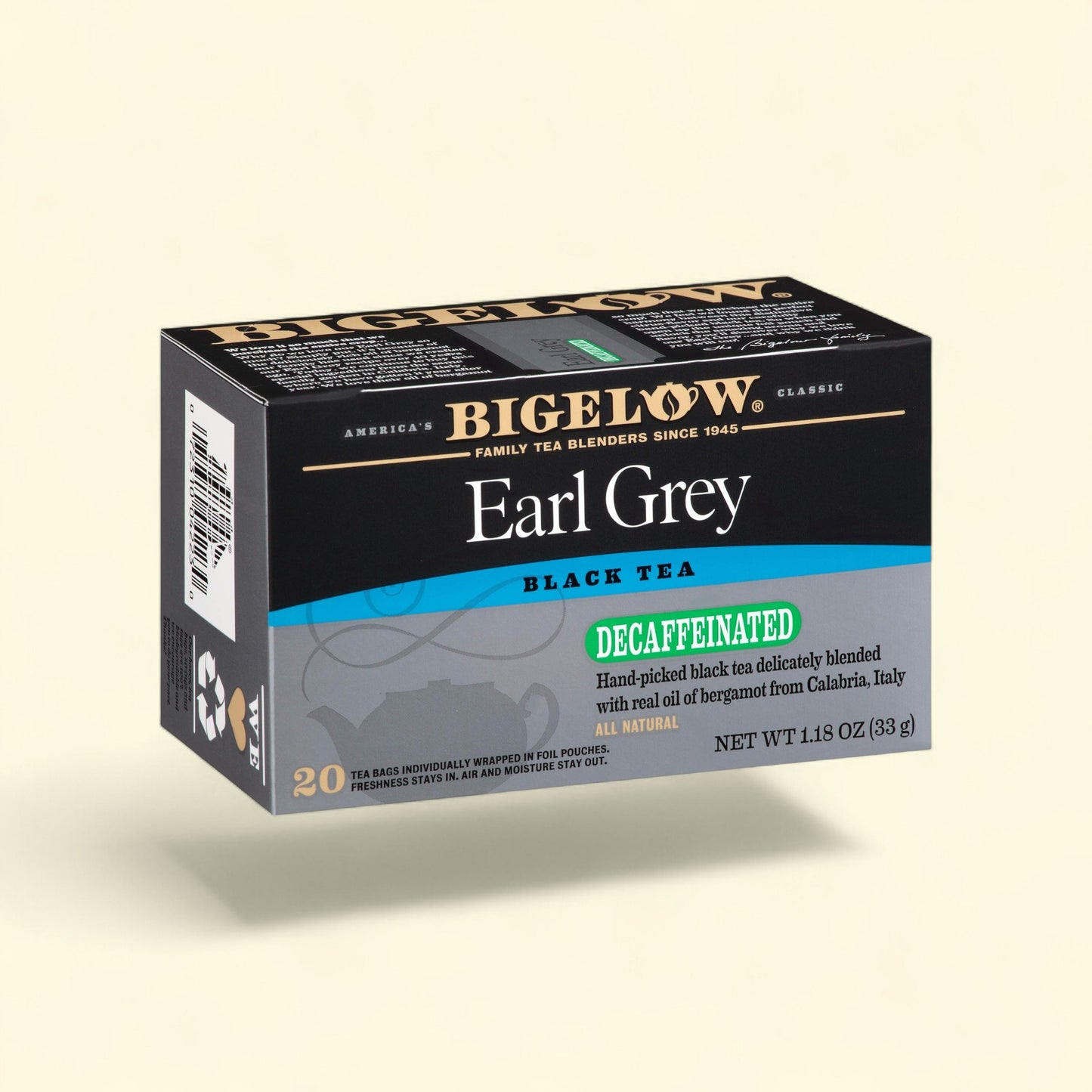 Bigelow, Earl Grey Decaffeinated Black Tea Bags, 20 ct
