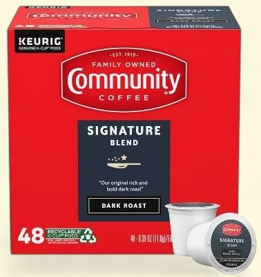 Community Coffee Signature Blend Dark Roast K-Cup Coffee Pods, 48 count