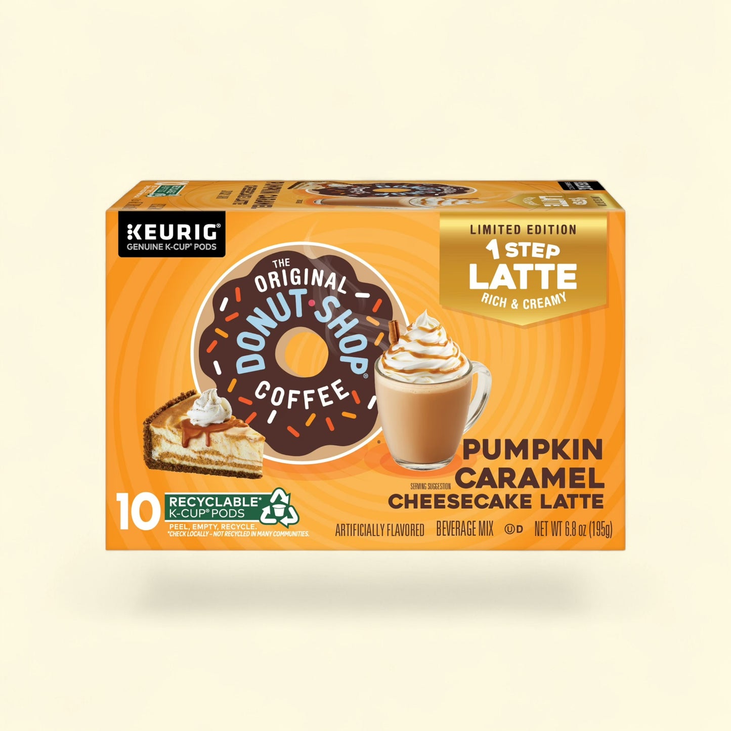 The Original Donut Shop, Pumpkin Caramel Cheesecake Latte K-Cup Coffee Pods, 10 Count