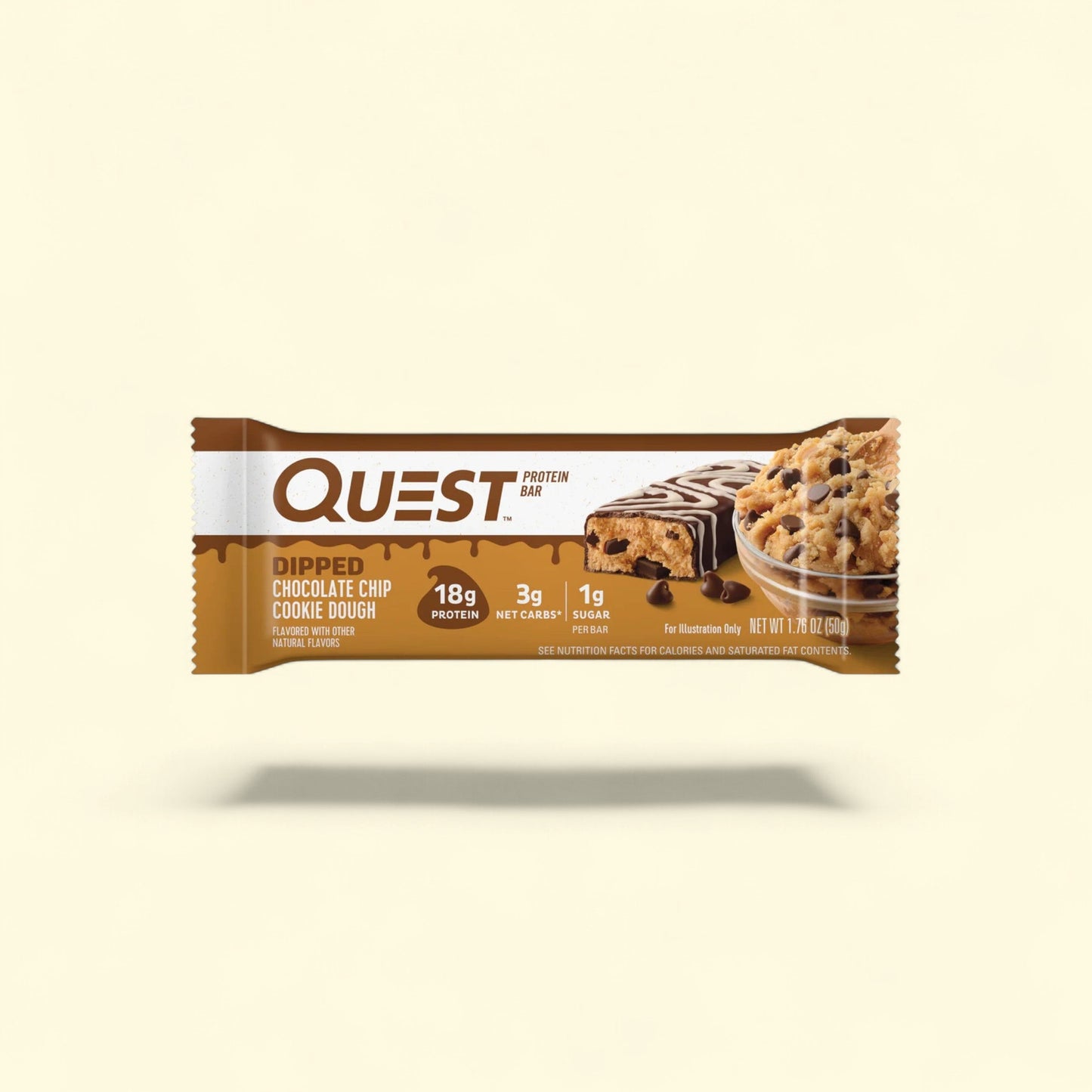 Quest Protein Bar, Chocolate Chip Cookie Dough, 18g Protein, Gluten... — authentic US product shipped worldwide by Treatspree