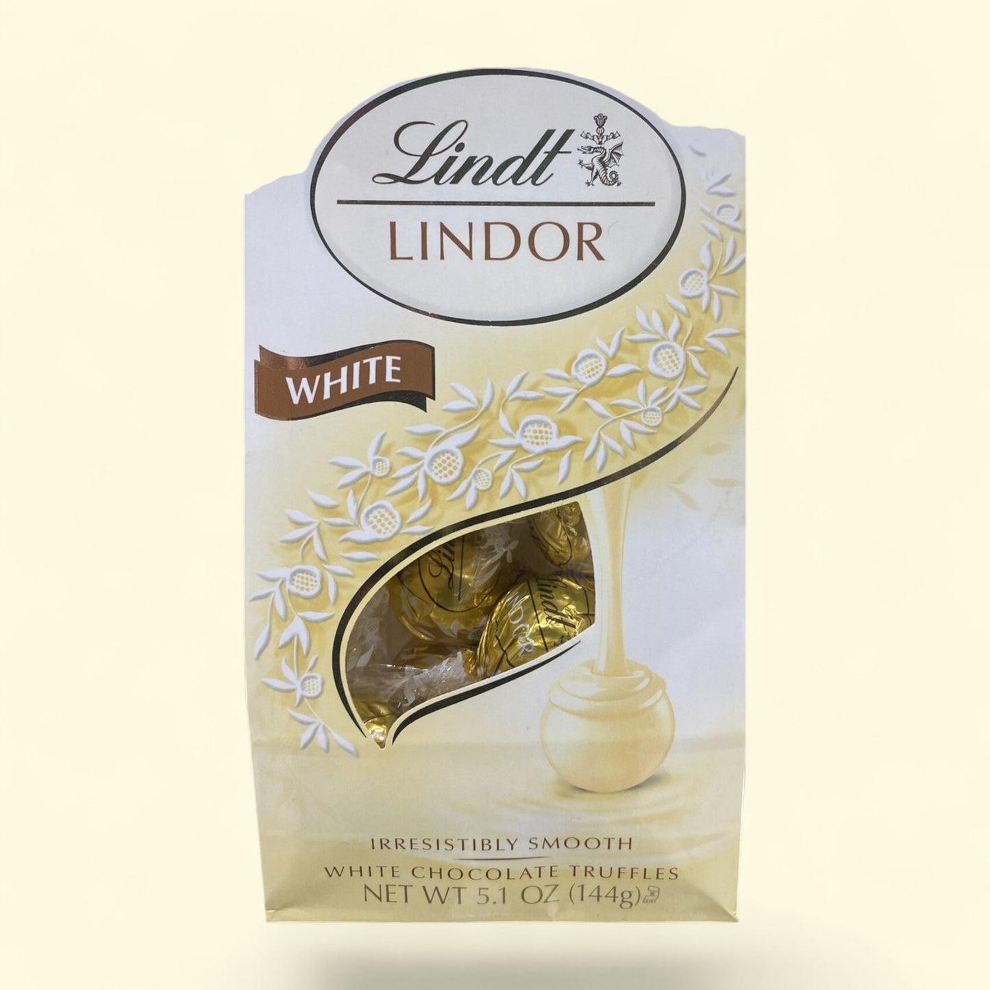 Lindt Lindor white chocolate truffles packaging