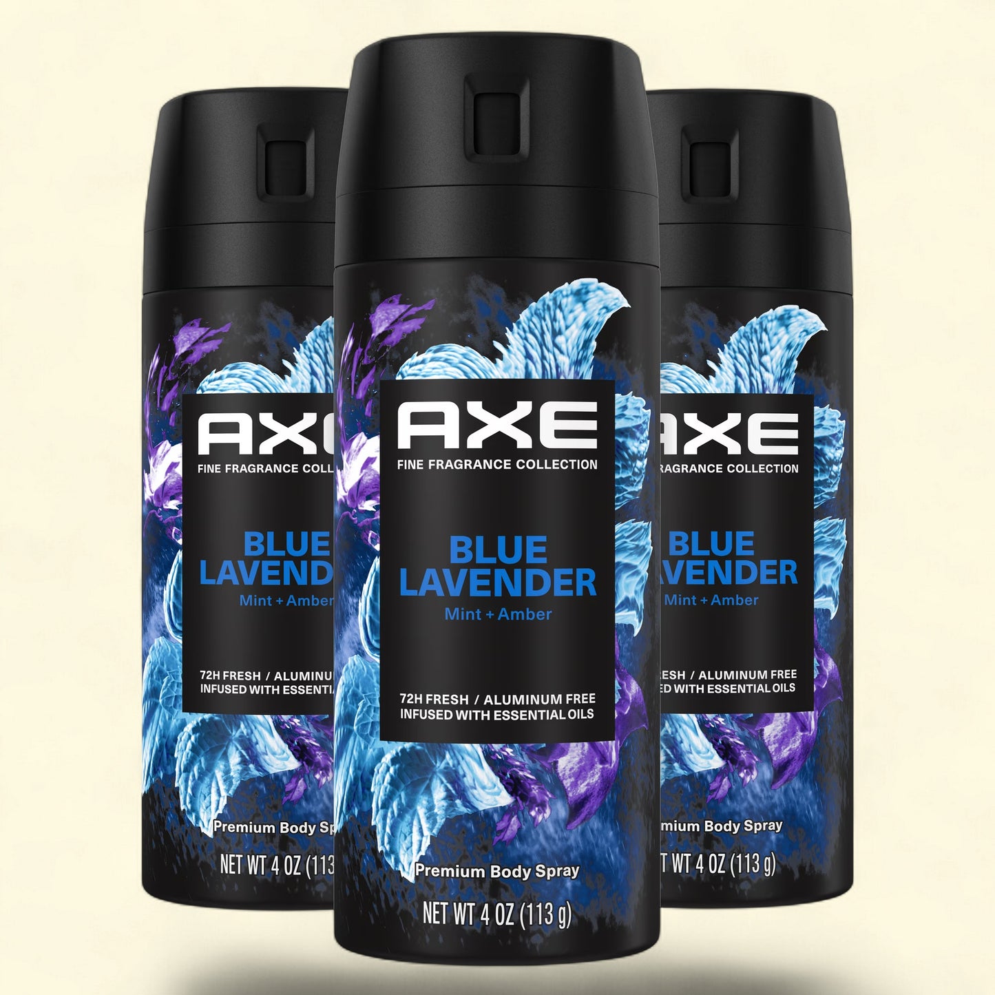 AXE Premium Deodorant Body Spray, Blue Lavender, 4 oz., 3 pk. — authentic US product shipped worldwide by Treatspree