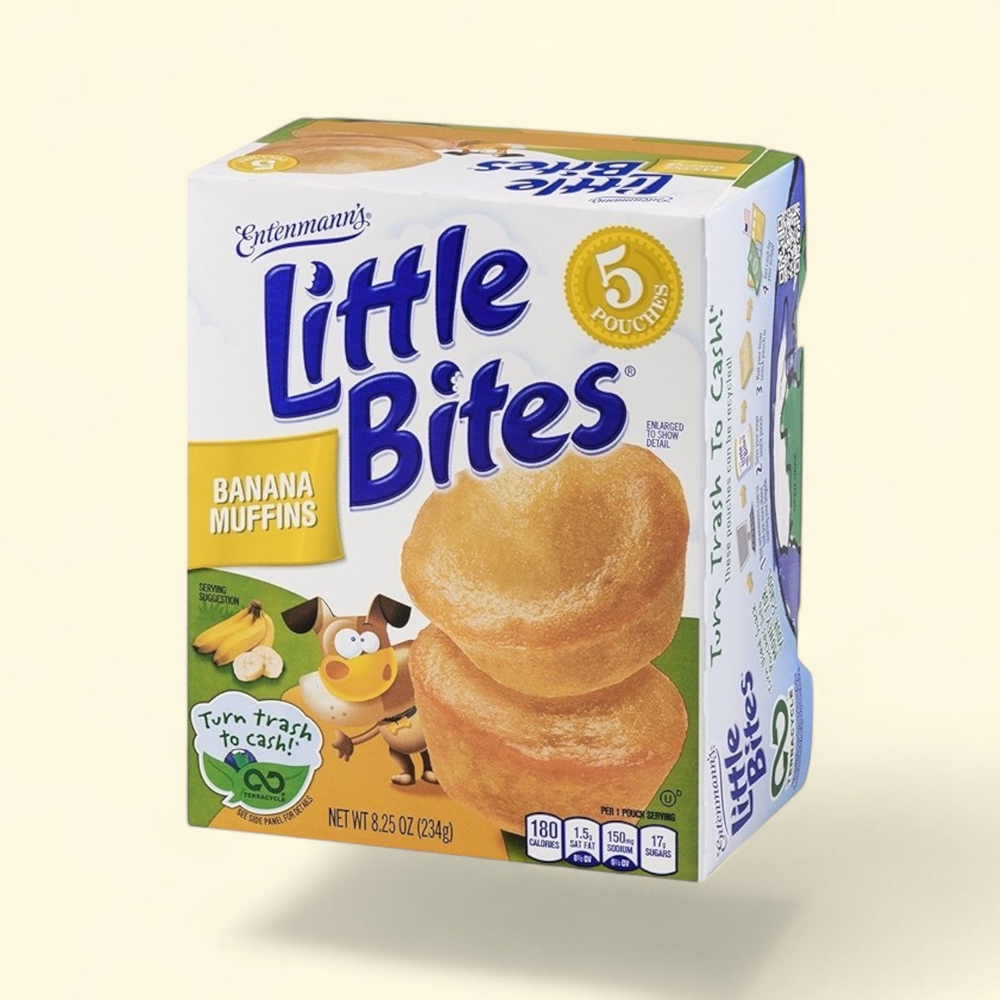 Treatspree Little Bites Banana Muffins, 5 pouches, made with real bananas, no high fructose corn syrup.