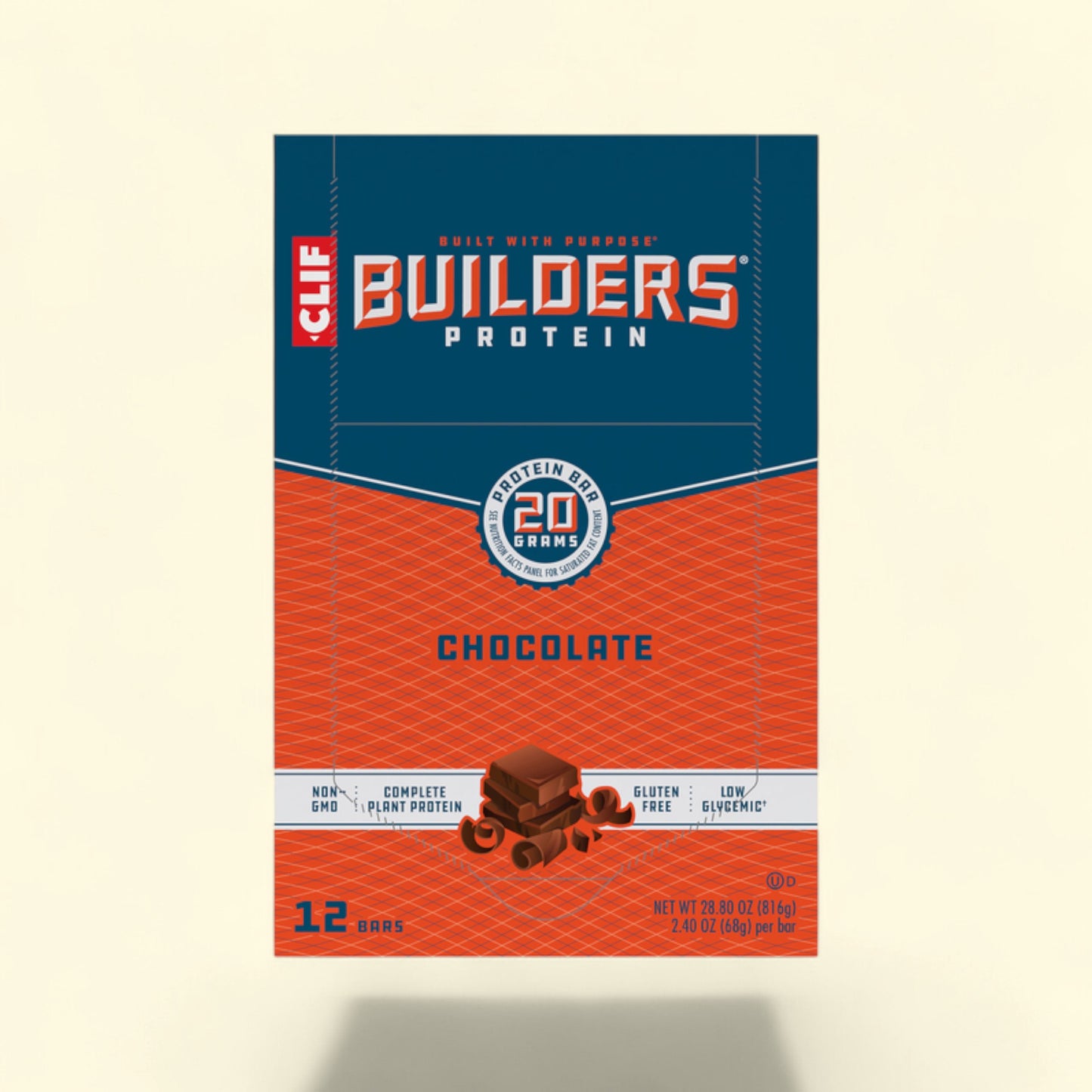 Treatspree Clif Bar Builders Protein Bars, Chocolate flavor, 12 count box with 20g protein per bar.