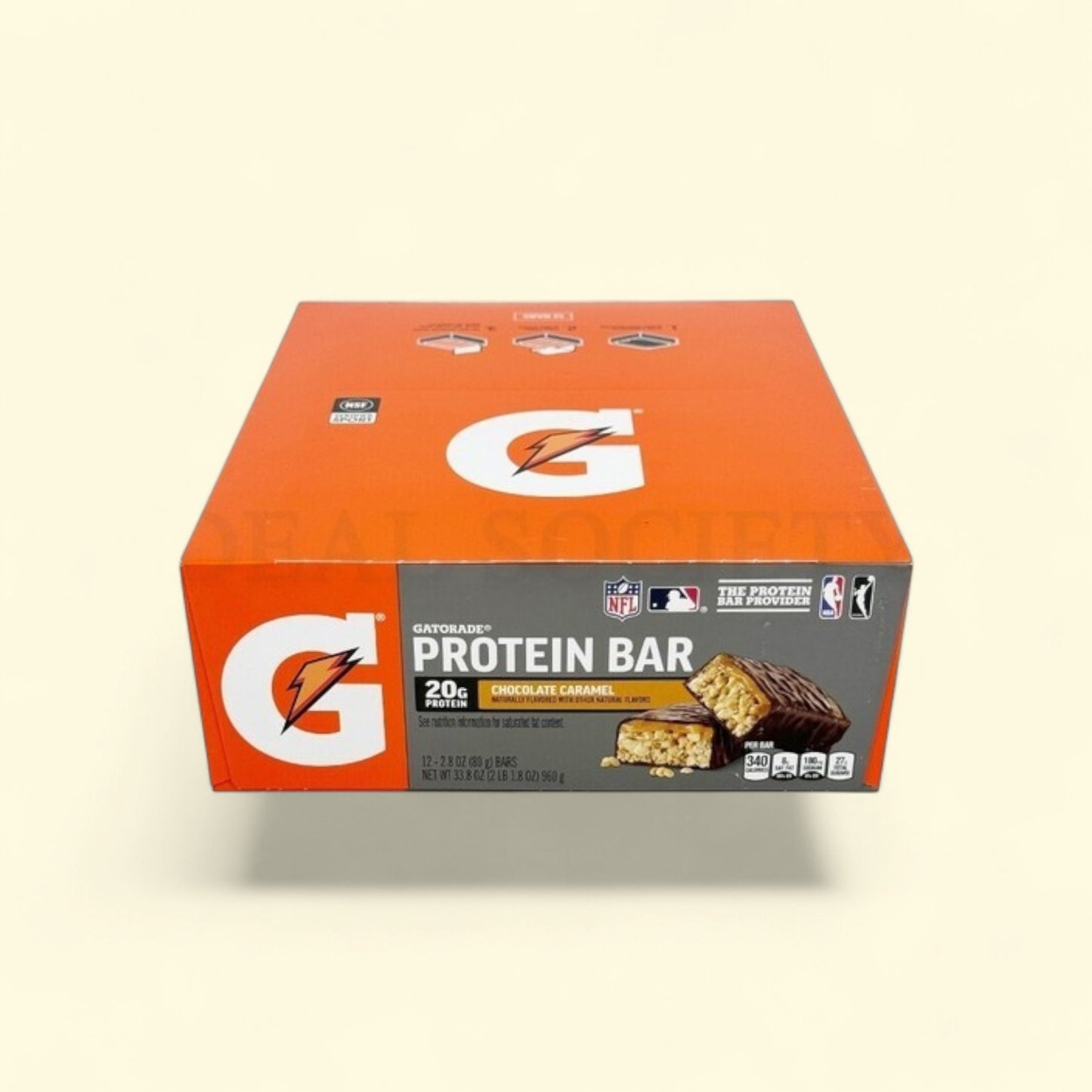 Treatspree Gatorade Chocolate Caramel Protein Bar, 20g protein, 12-2.8oz bars. Perfect for post-workout recovery.