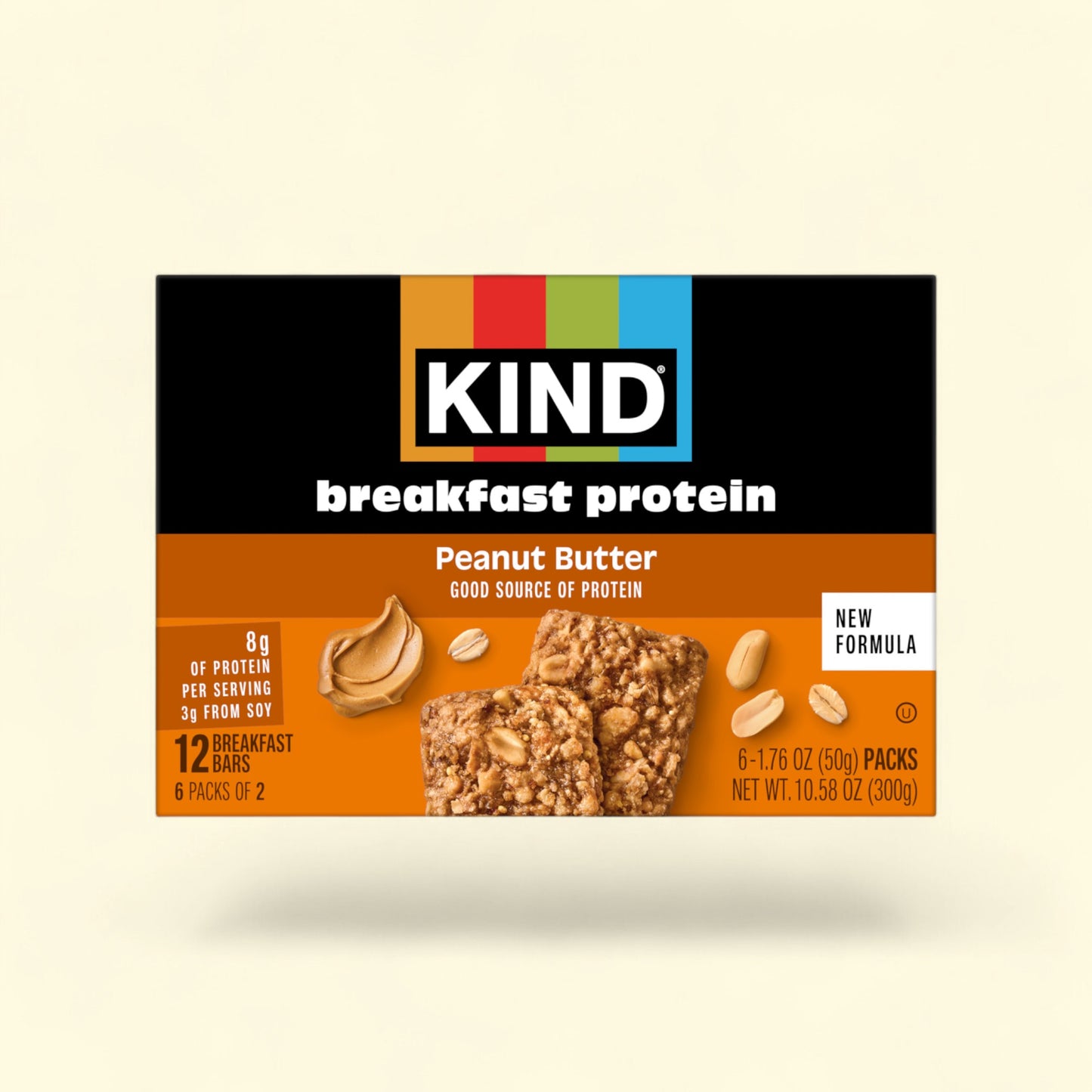 Treatspree KIND Peanut Butter Breakfast Bars, 12 bars with 8g protein per serving, made with 5 super grains.