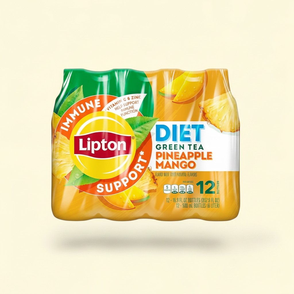 Treatspree Lipton Diet Pineapple Mango Green Iced Tea multipack bottles with immune support.