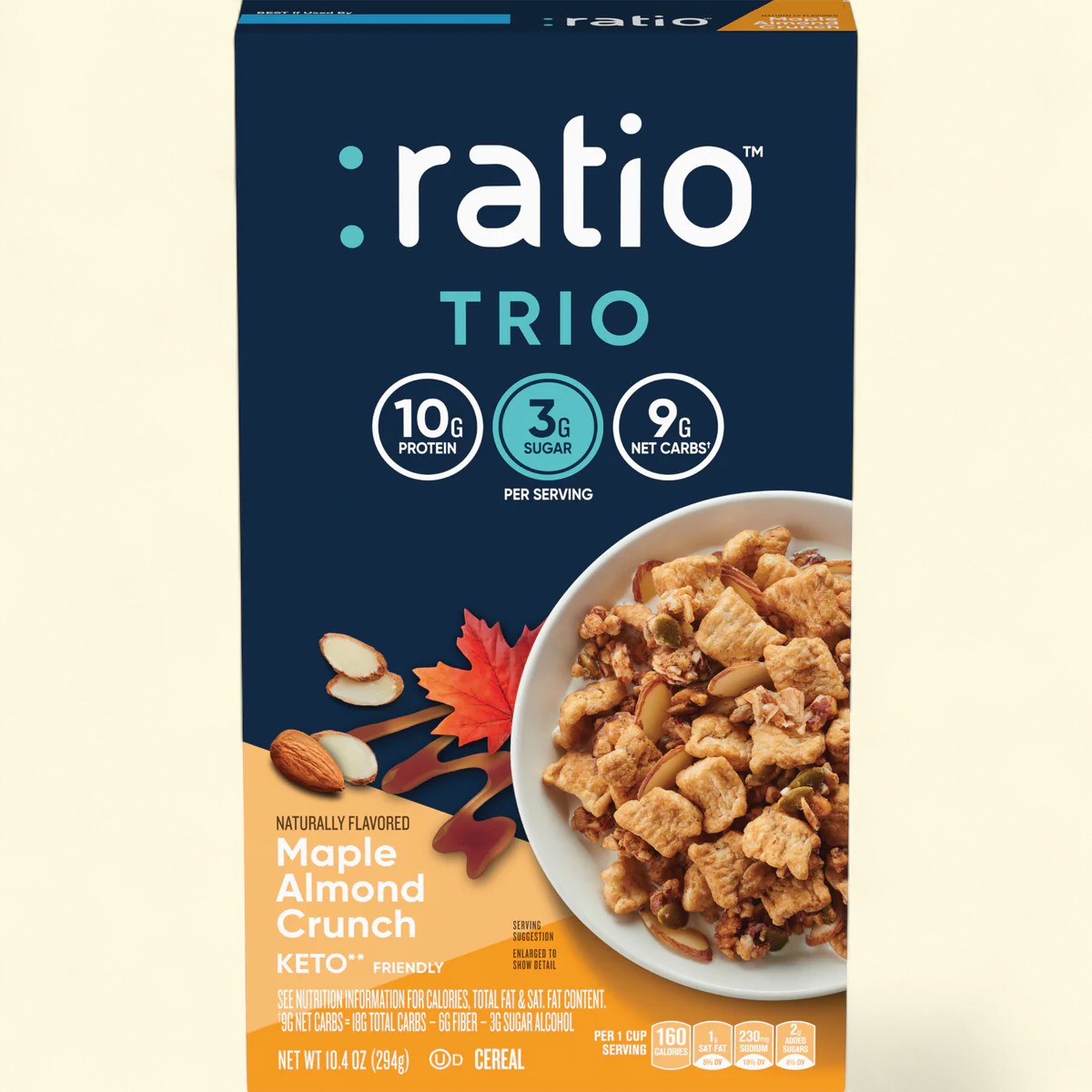 Ratio Trio Maple Almond Crunch Cereal, 10.4 oz — authentic US product shipped worldwide by Treatspree
