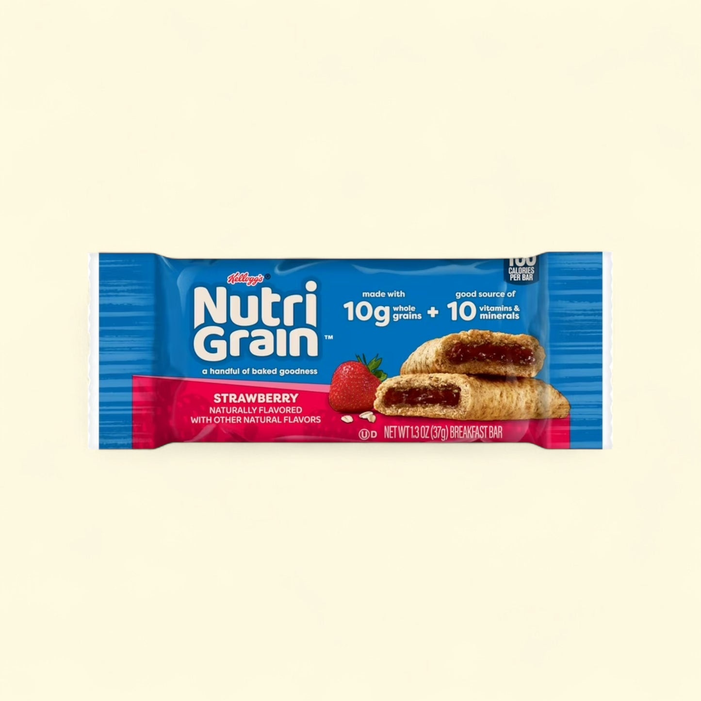 Treatspree Nutri-Grain Strawberry Soft Baked Breakfast Bars with 10g whole grains and 10 vitamins & minerals.