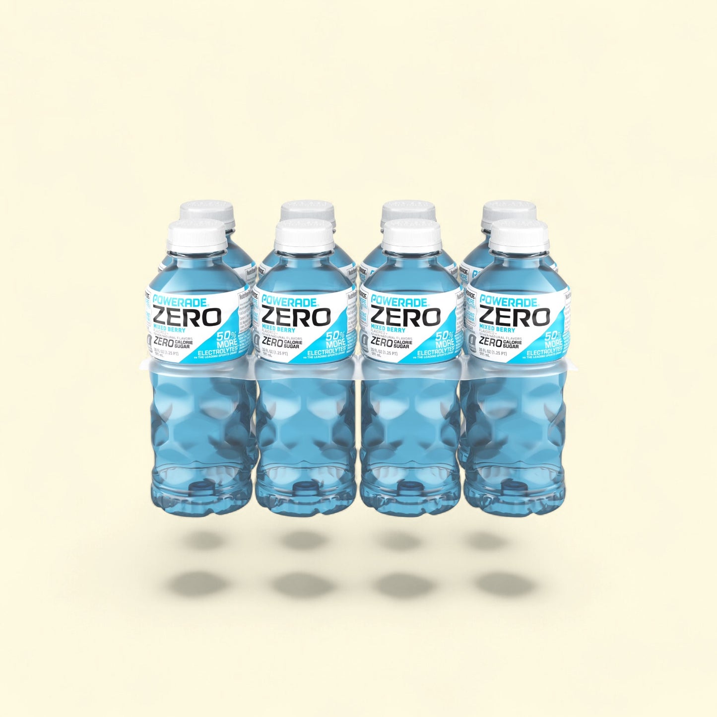 Treatspree Powerade Zero Sugar Mixed Berry sport drink multipack bottles with electrolytes. Blue liquid.
