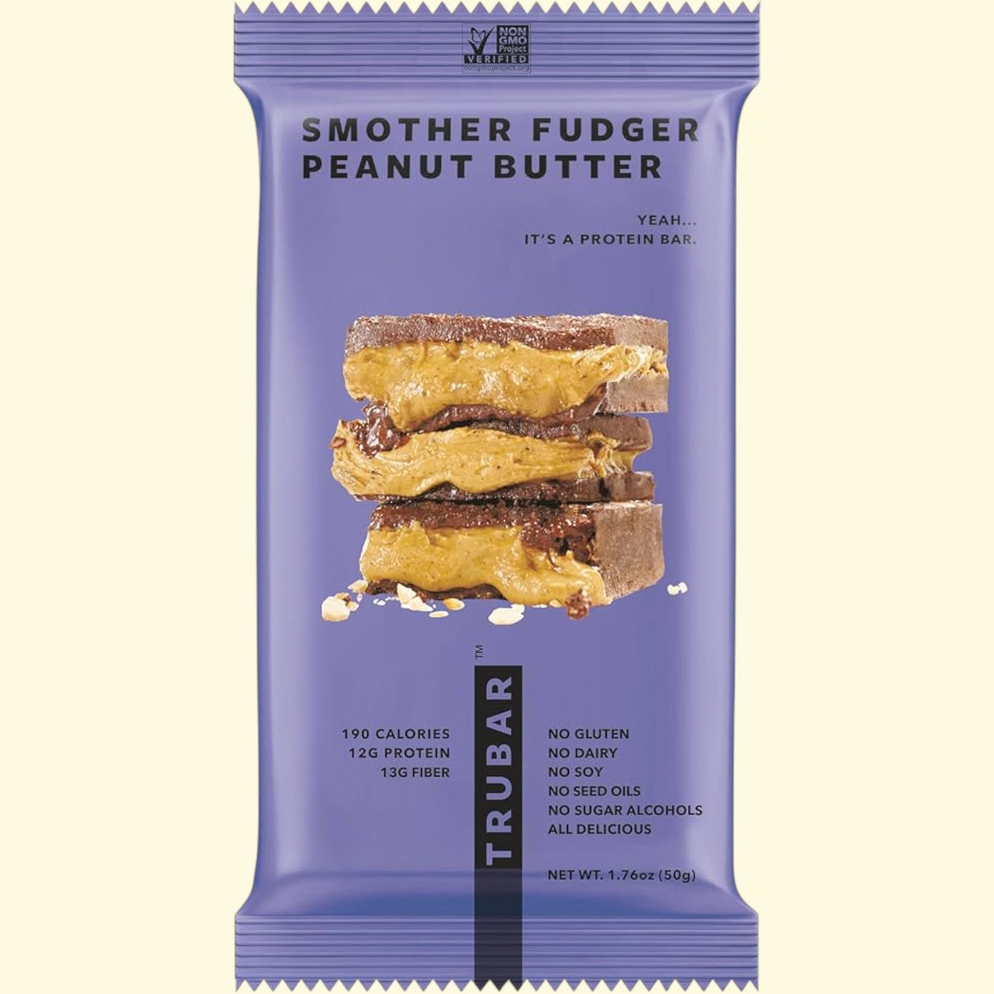 TRUBAR Protein Bar, Smother Fudger Peanut Butter, 5 Count — authentic US product shipped worldwide by Treatspree