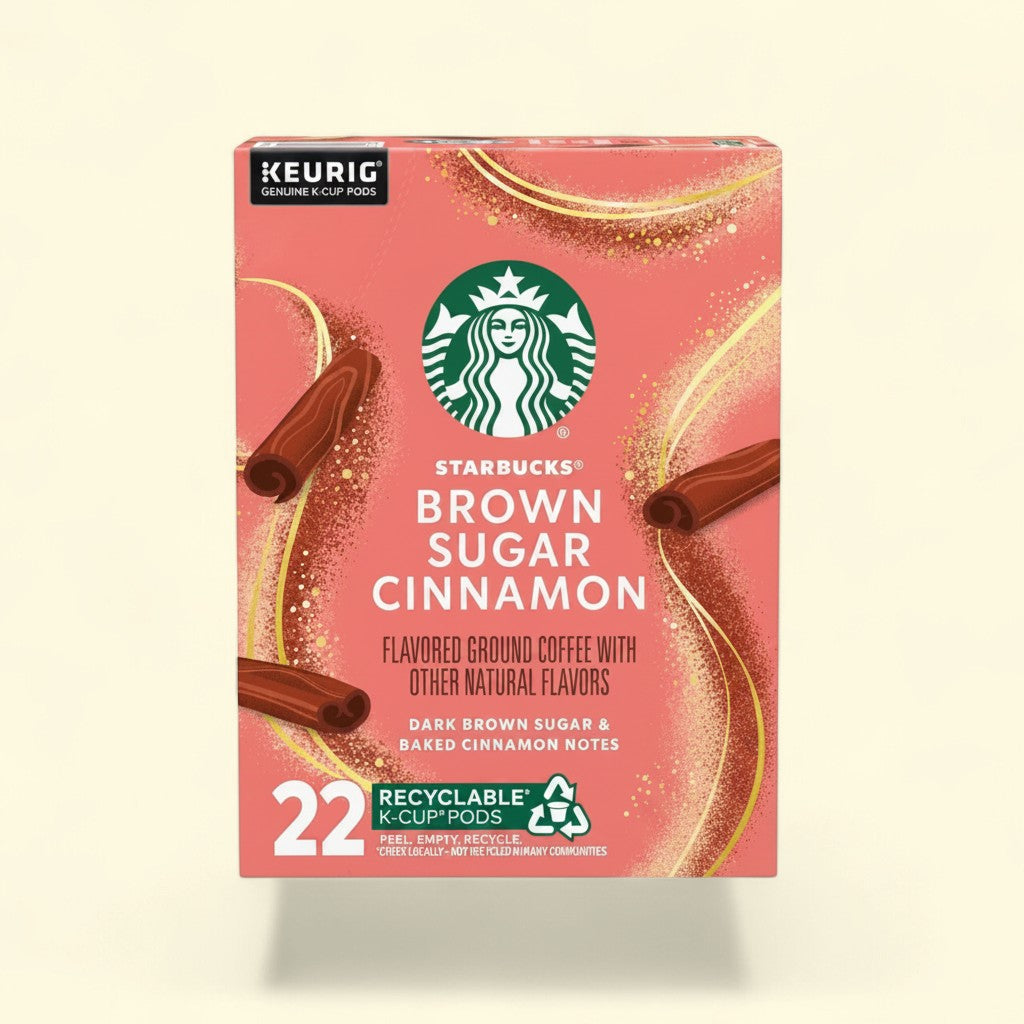 Treatspree Starbucks Brown Sugar Cinnamon K-Cup Coffee Pods, 22 count. Dark brown sugar & baked cinnamon notes.