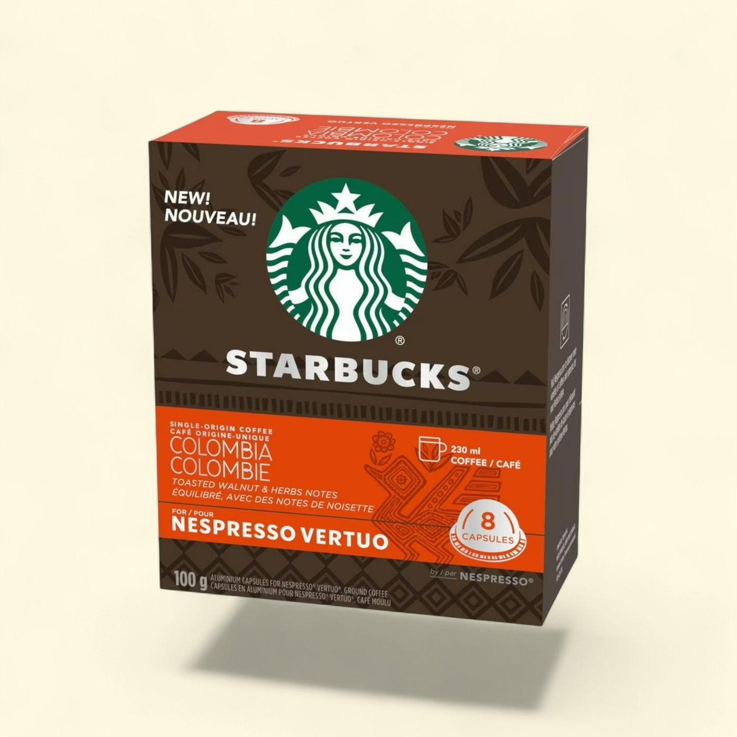 Treatspree Starbucks by Nespresso Vertuo Line Single-Origin Colombia coffee pods, 8 count, medium roast with nutty notes.