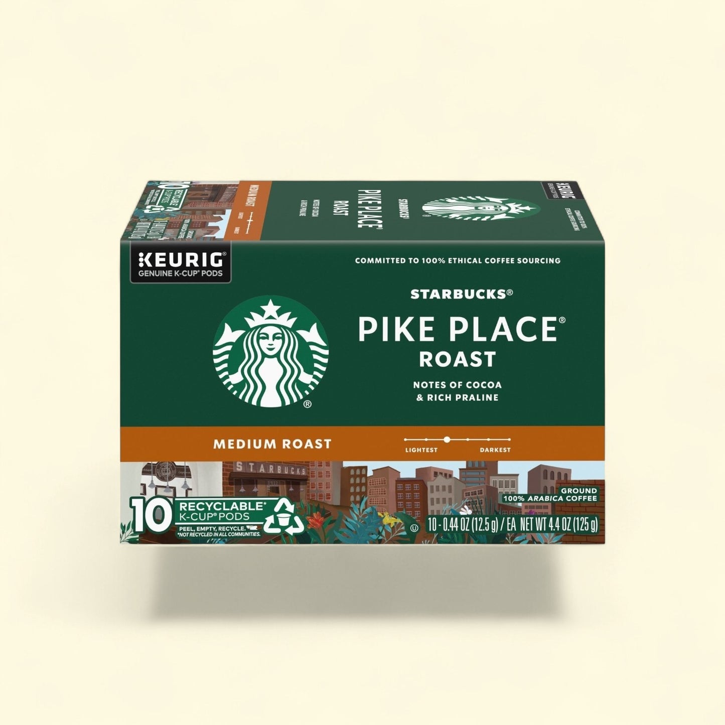 Starbucks Pike Place Roast K-Cup Coffee Pods, Medium Roast, 10 count — authentic US product shipped worldwide by Treatspree