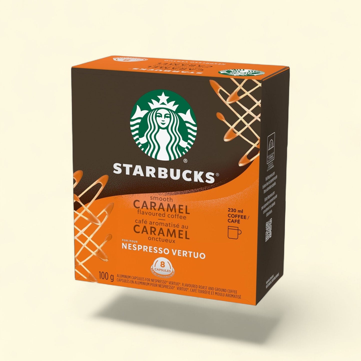 Treatspree Starbucks Smooth Caramel flavored coffee pods for Nespresso Vertuo, light roast, 10 count.