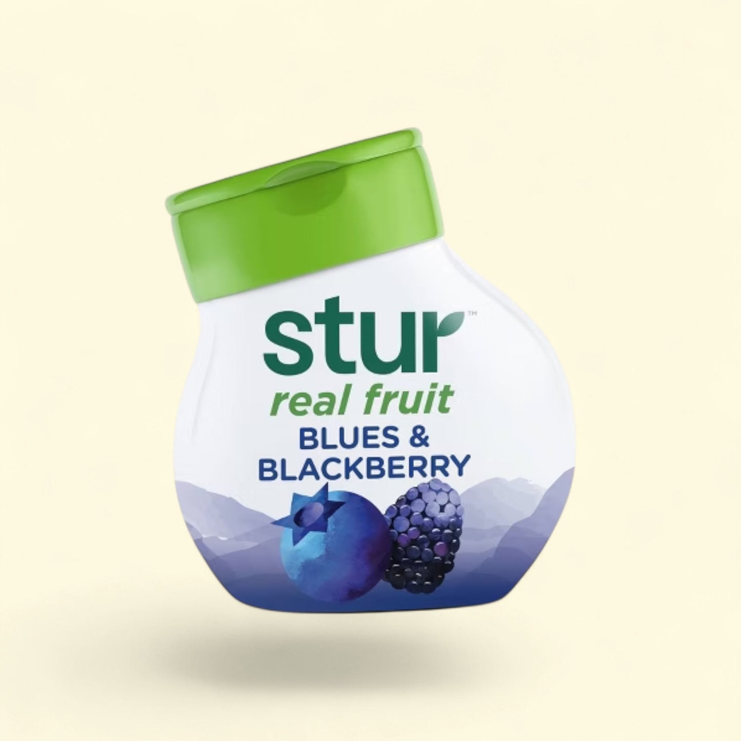 Treatspree Stur Blue & Blackberry Water Enhancer, real fruit flavor, 0 sugar, 0 calories, 1.62 fl oz bottle.