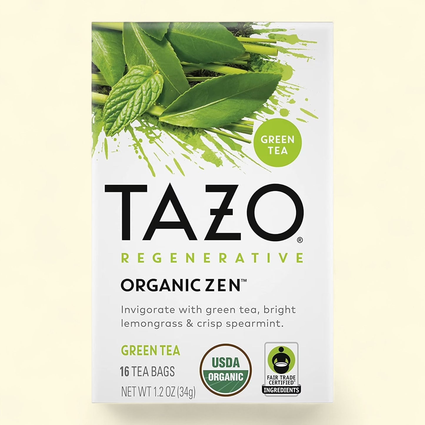 Treatspree Tazo Organic Zen Green Tea Bags, 16 count, USDA Organic, Fair Trade Certified Ingredients