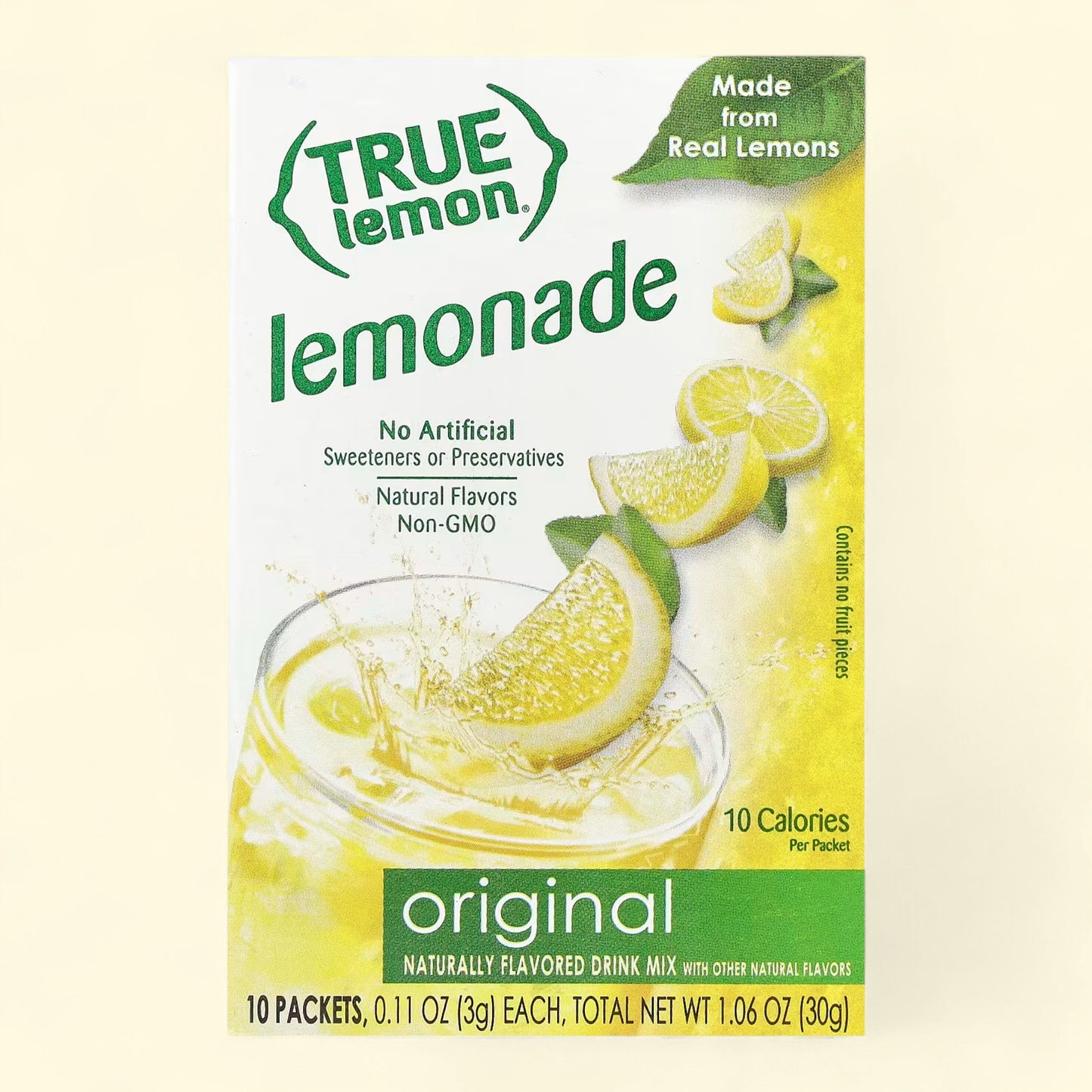 Treatspree True Lemon Original Lemonade Drink Mix Packets, made from real lemons, 10 calories per packet, no artificial sweeteners or preservatives.