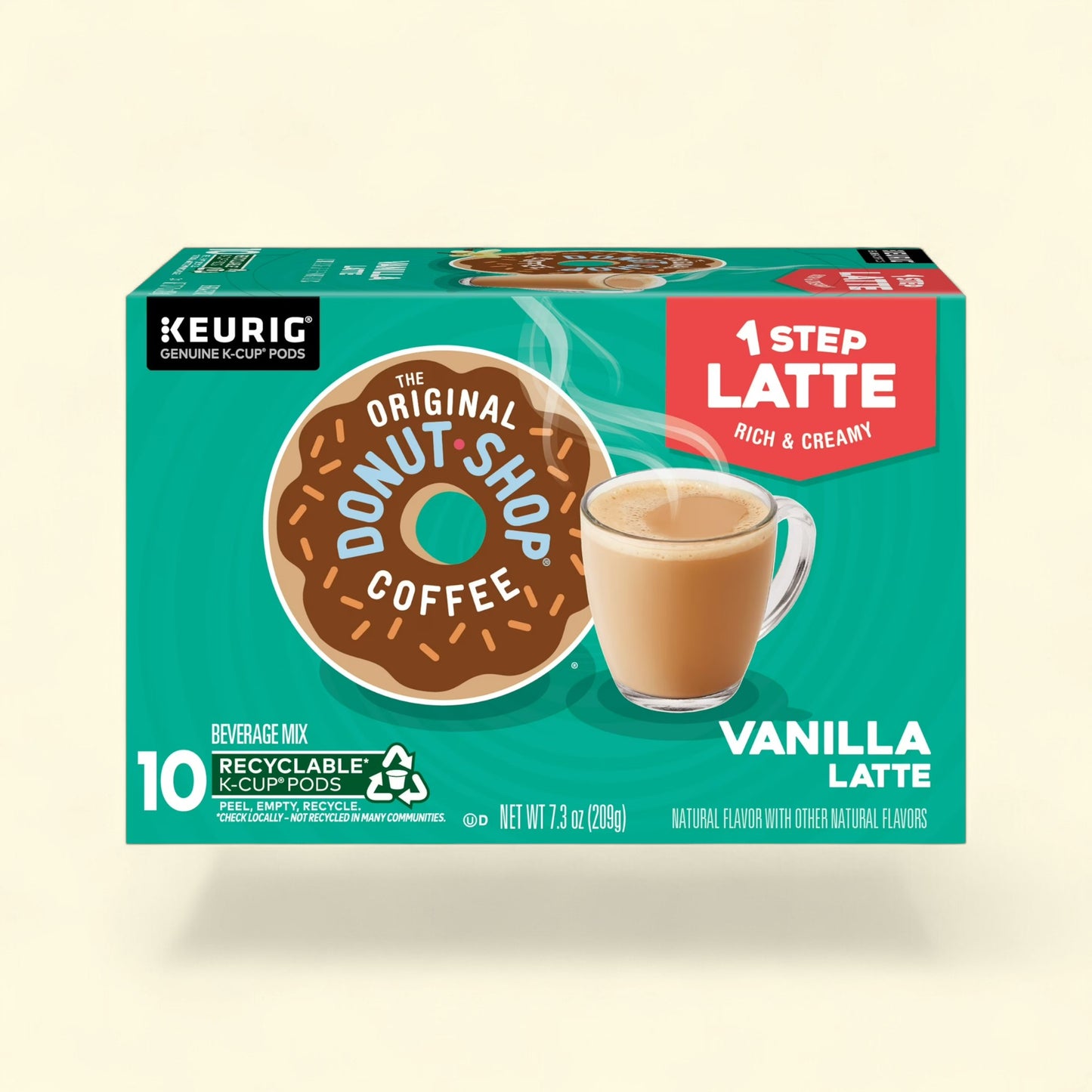 Treatspree The Original Donut Shop Vanilla Latte K-Cup Coffee Pods, 10 count. Rich & creamy beverage mix.